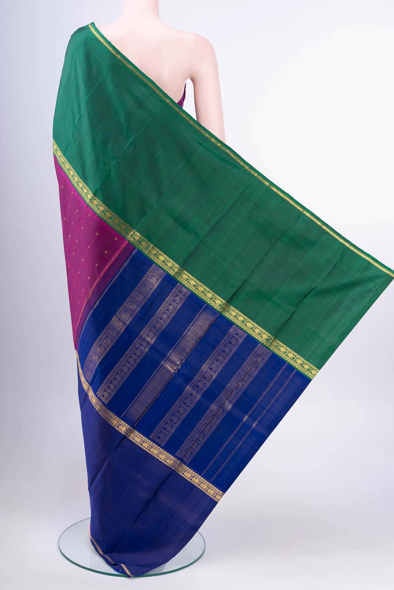 Magenta Kanchipuram Saree - Image 3