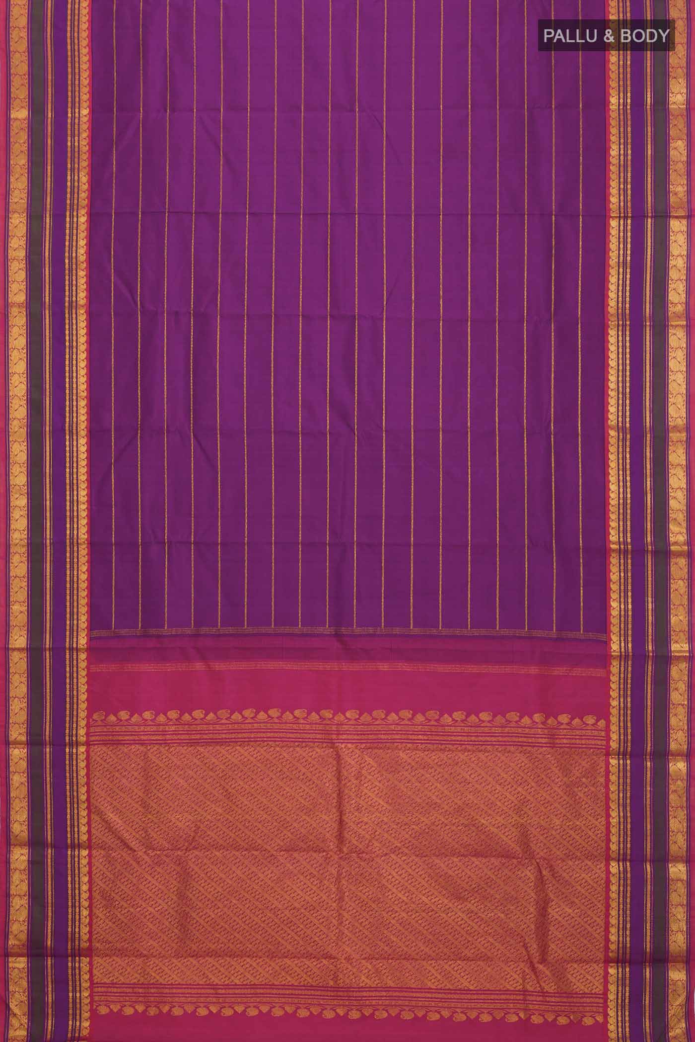 Magenta Kanchipuram Silk Saree - Image 6