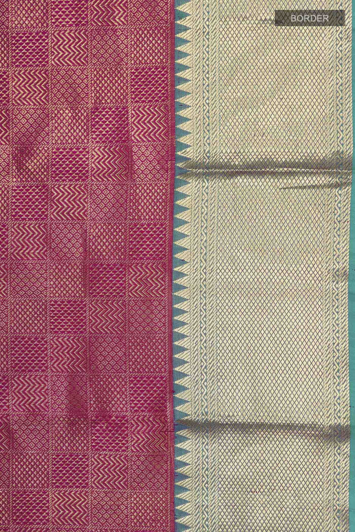 Magenta Kanchipuram Silk Saree - Image 3