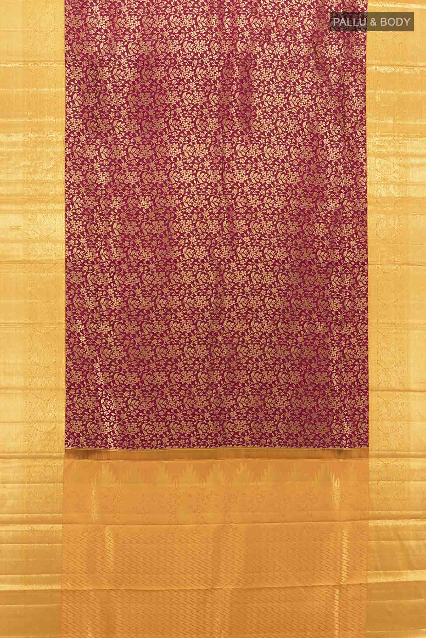 Magenta Kanchipuram Silk Saree - Image 5