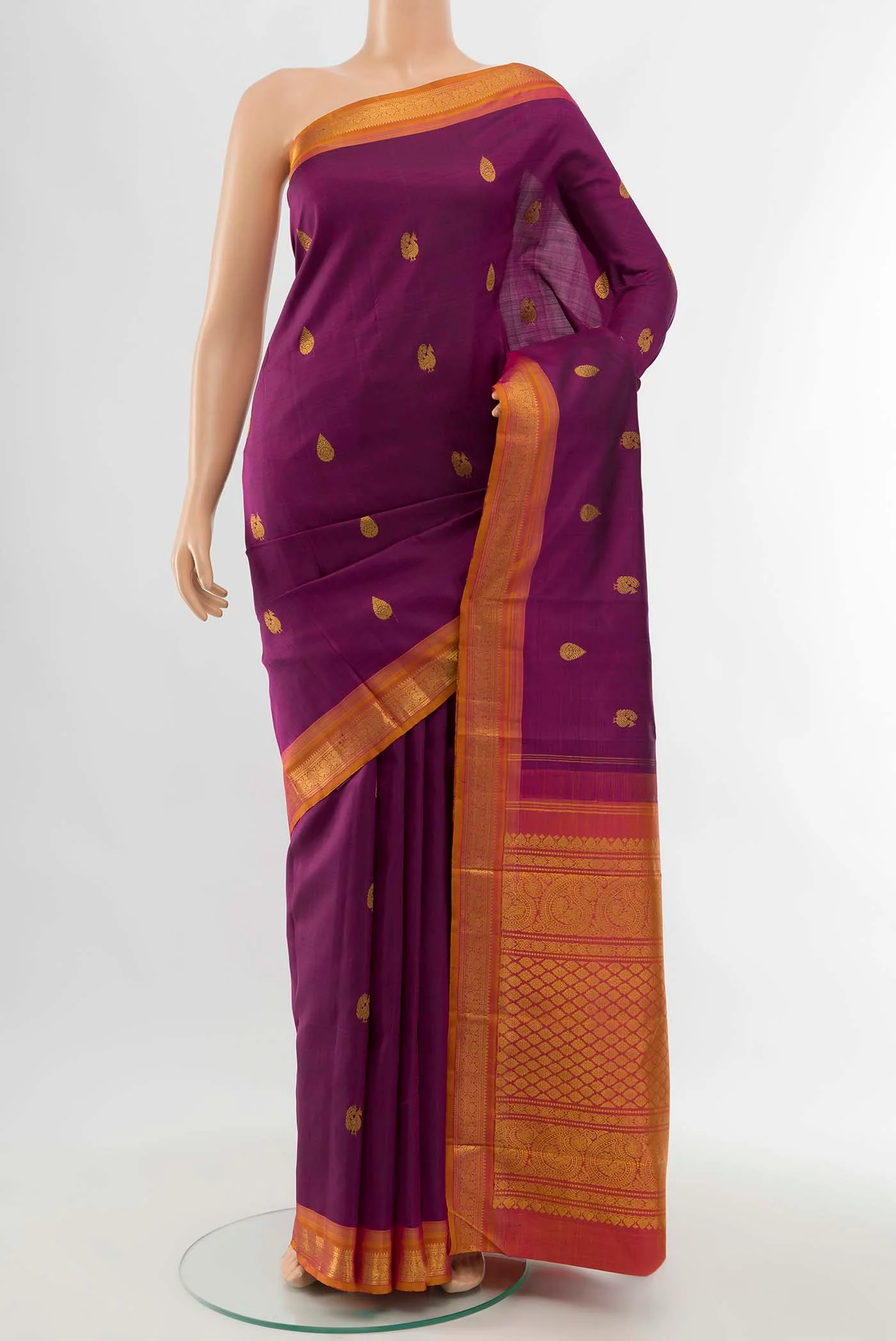 Magenta Kanchipuram Silk Saree