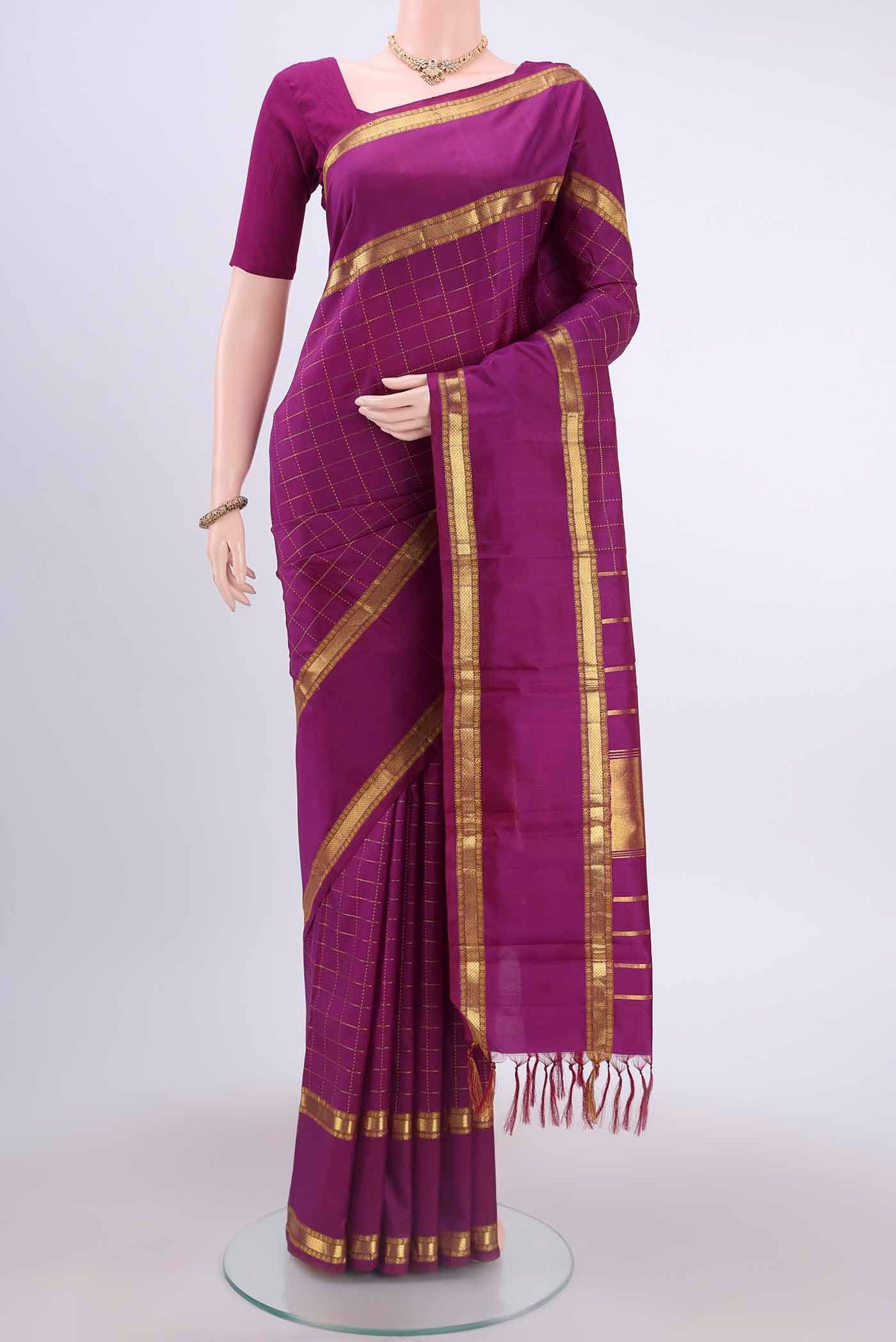 Magenta Kanchipuram Silk Saree