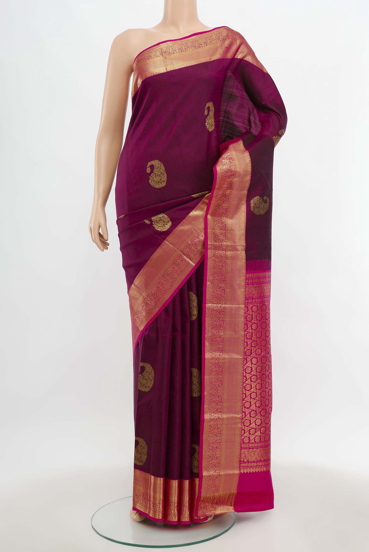 Magenta Kanchipuram Silk Saree