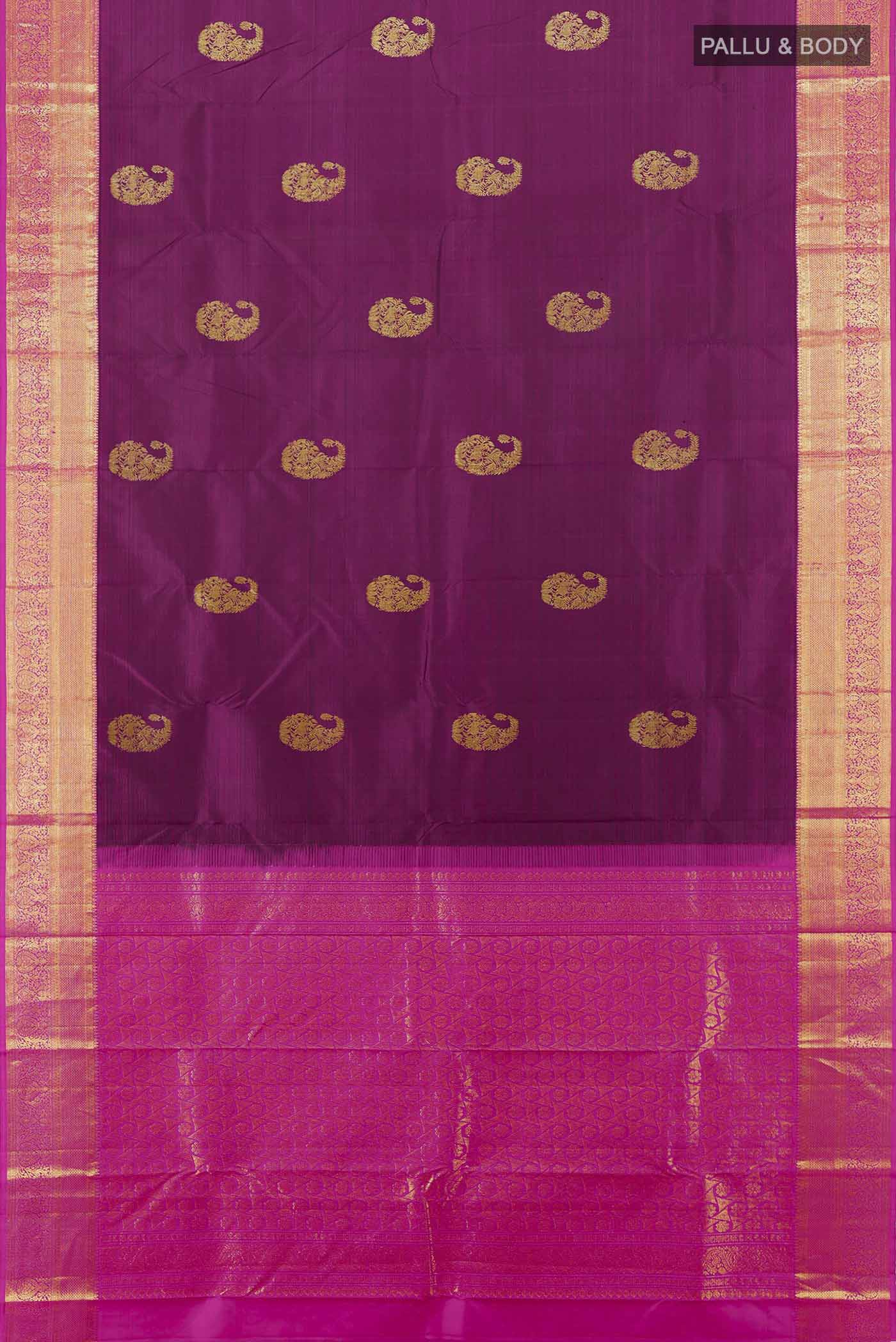 Magenta Kanchipuram Silk Saree - Image 5