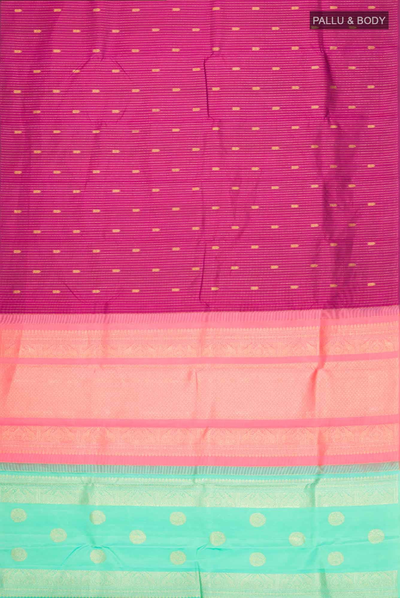 Magenta Kanchipuram Silk Saree - Image 4
