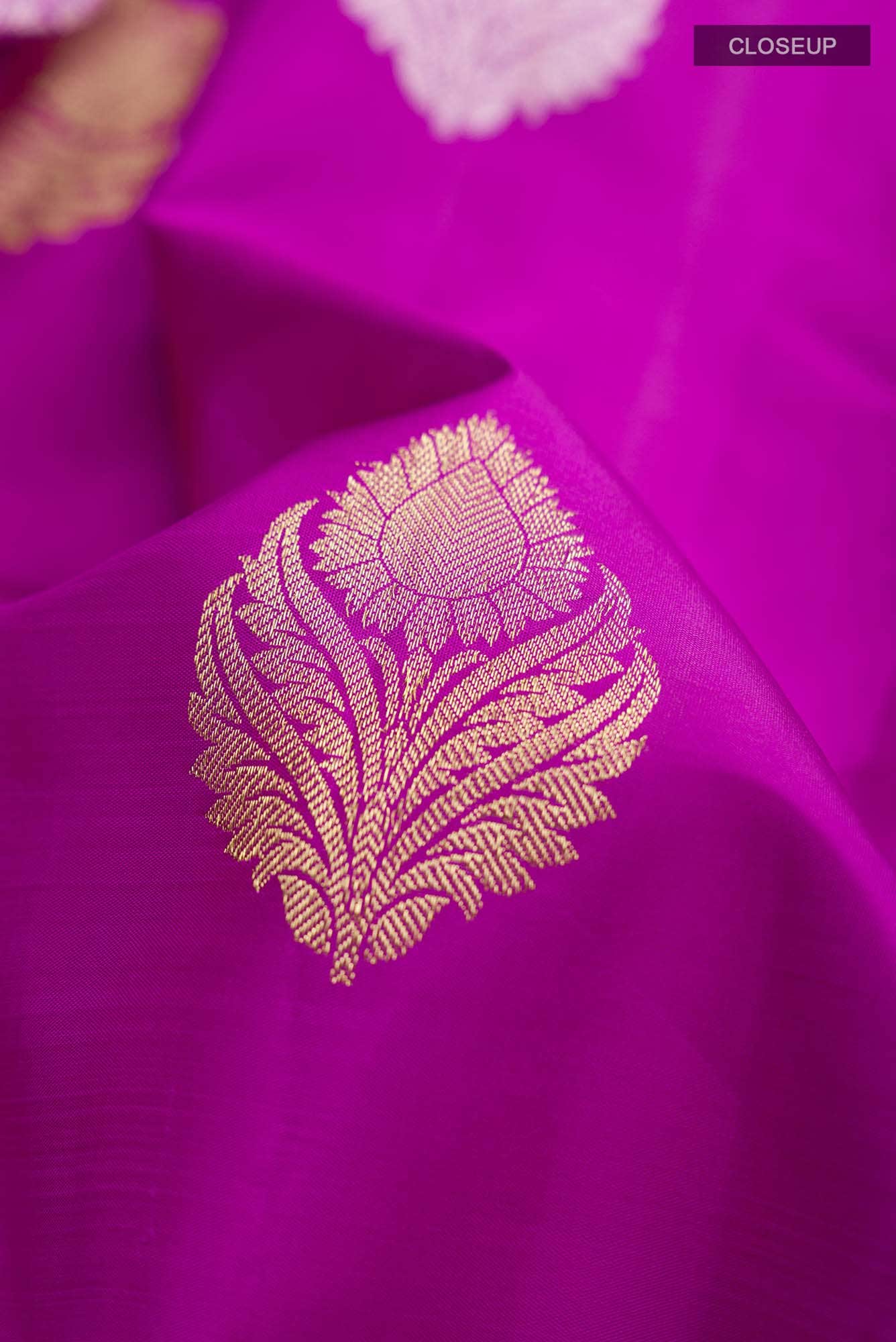Magenta Kanjivaram Silk Saree - Image 3