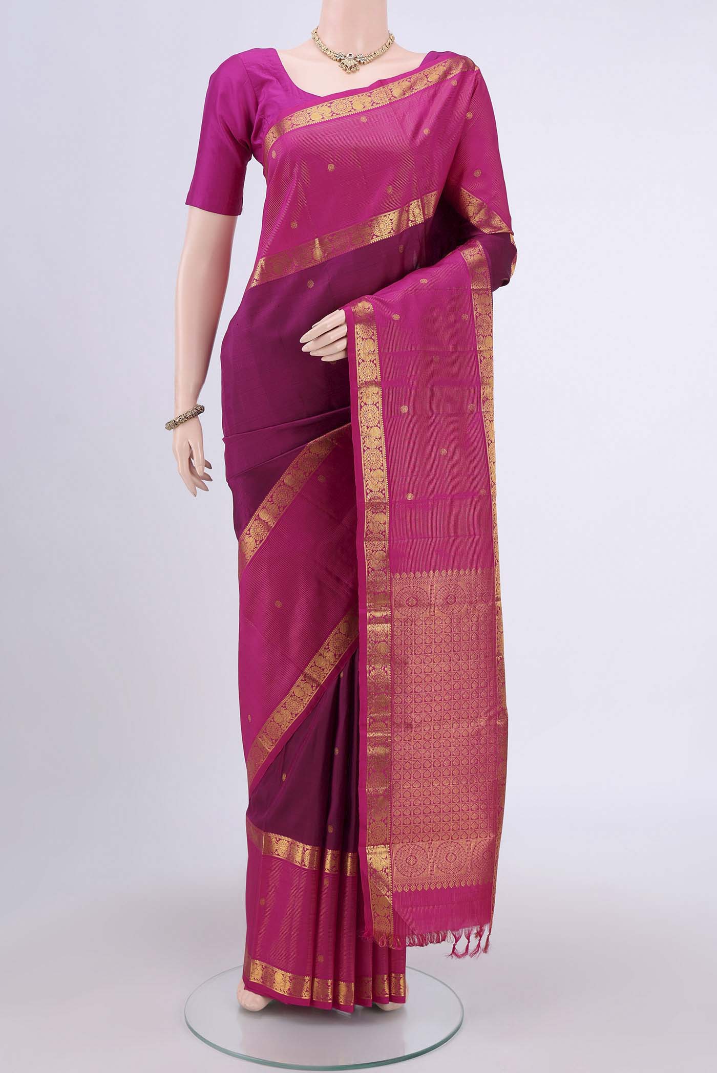 Magenta Kanjivaram Silk Saree