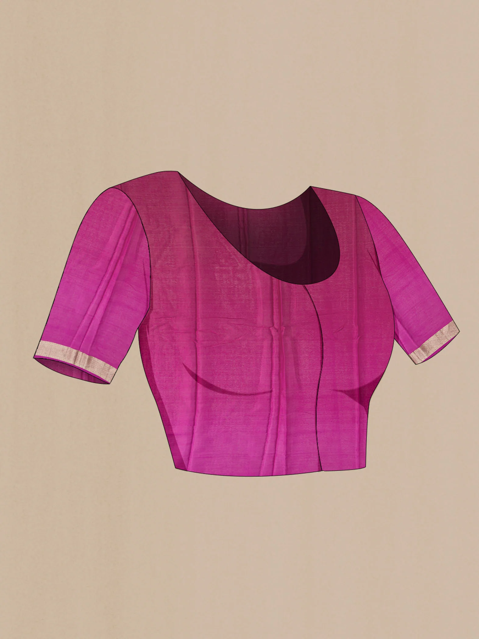 Magenta Mysore Crepe Saree - Image 4