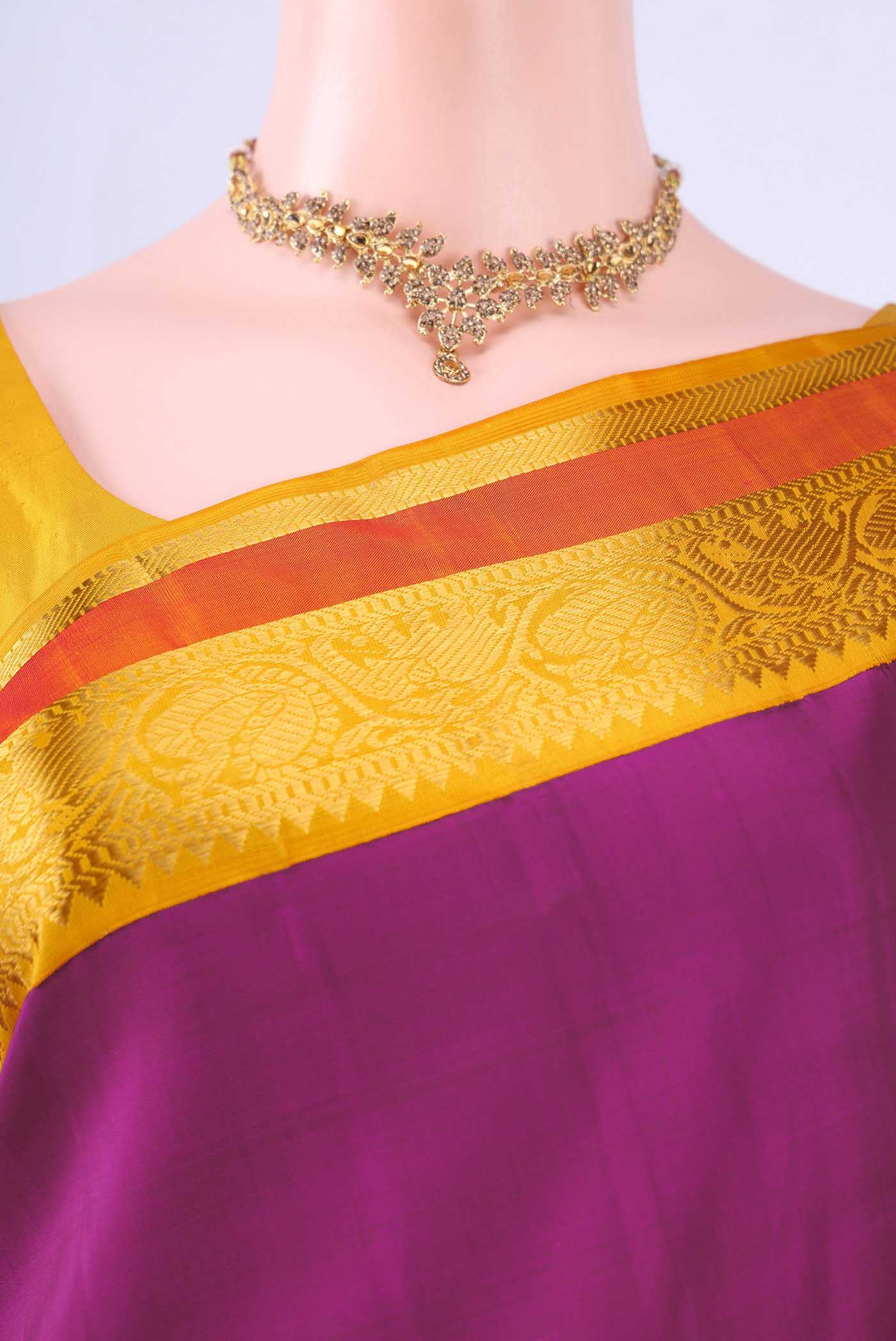 Magenta Nangavalli Silk [ Salem ] Saree - Image 2
