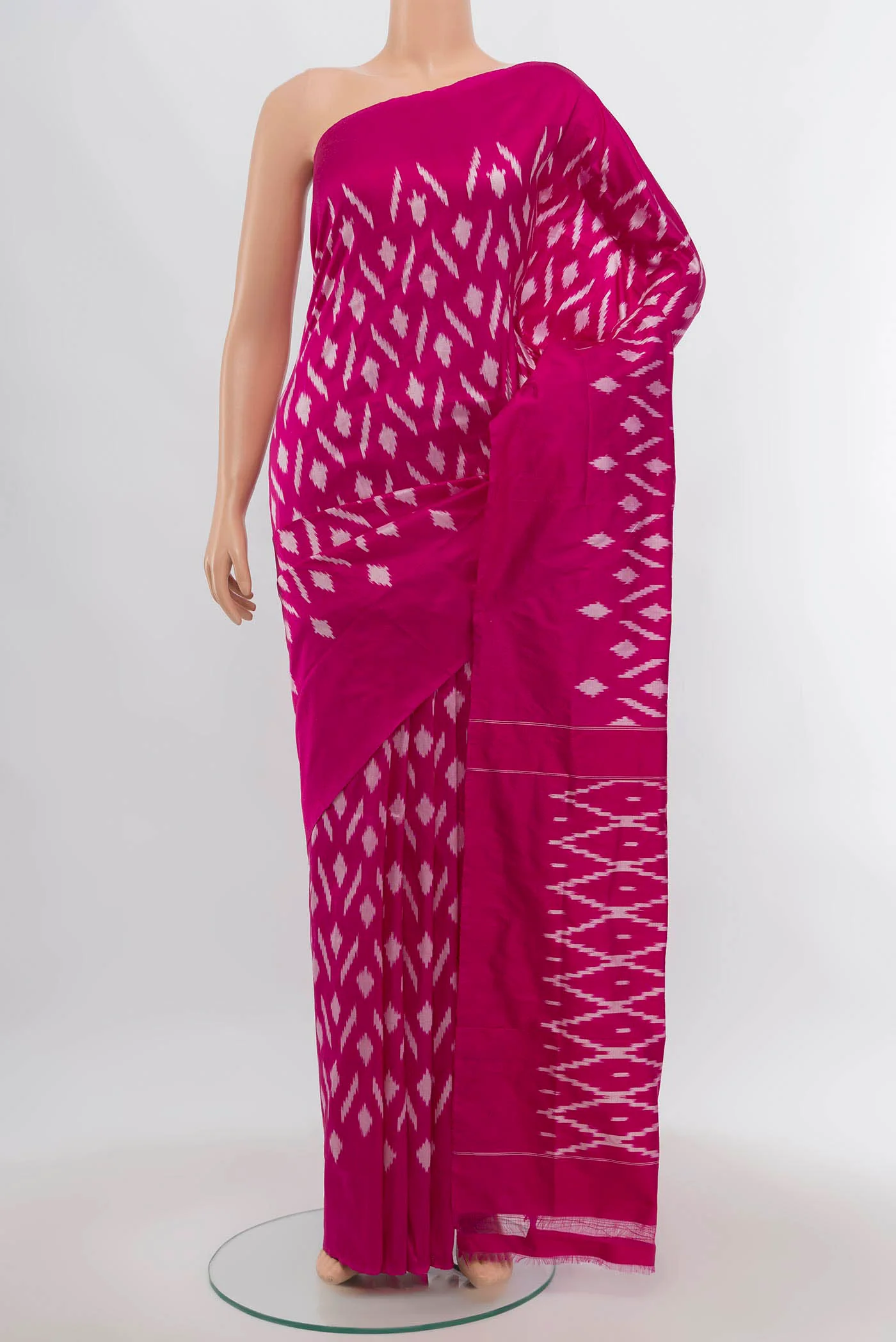 Magenta Pochampally Silk Saree