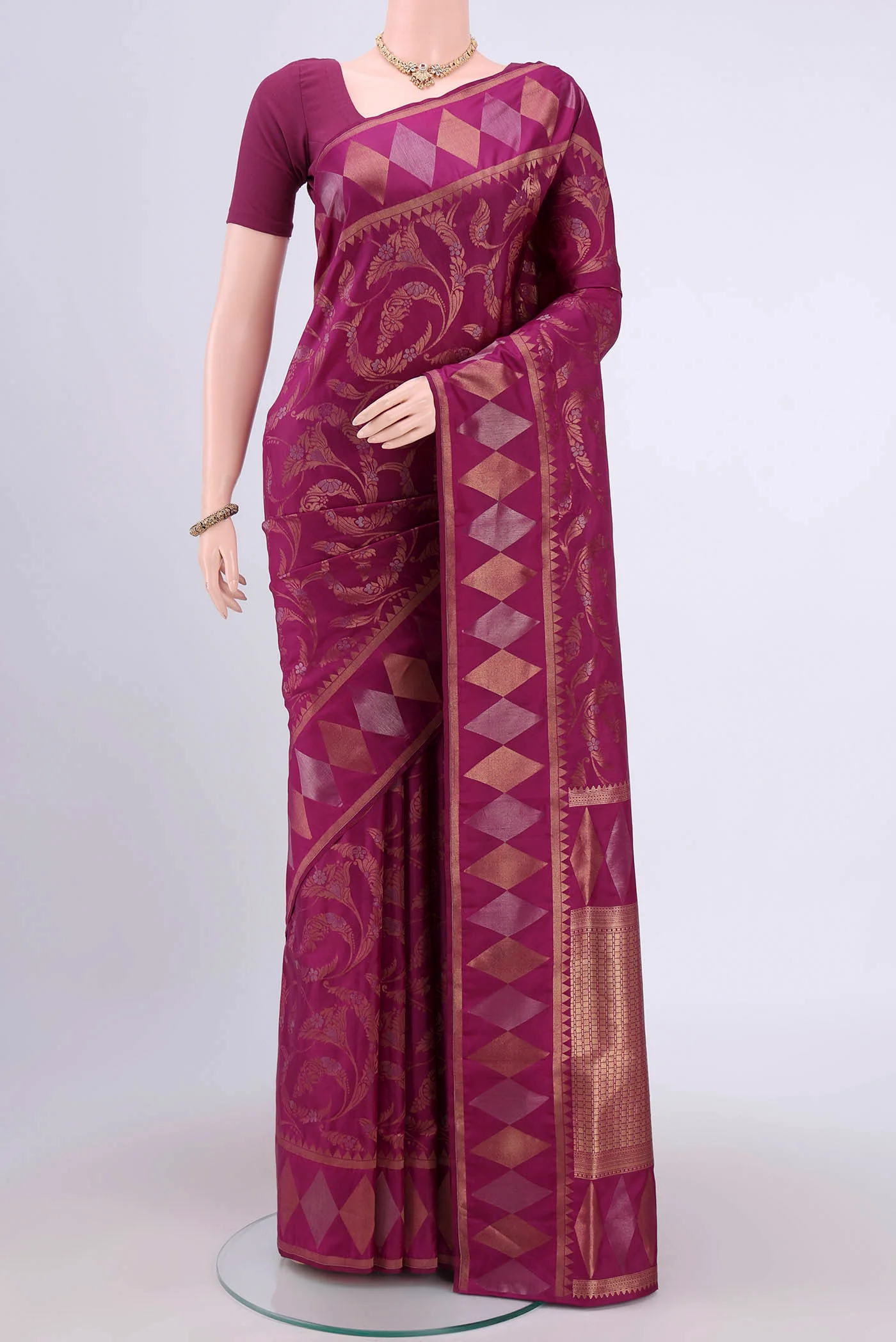 Magenta Soft Silk Saree