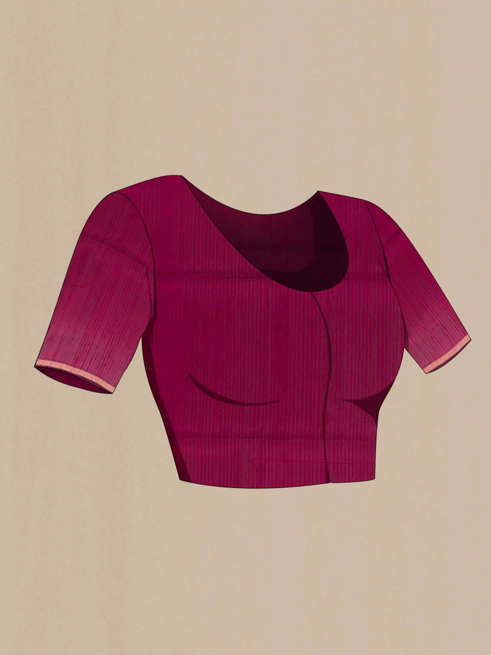 Magenta Soft Silk Saree - Image 2