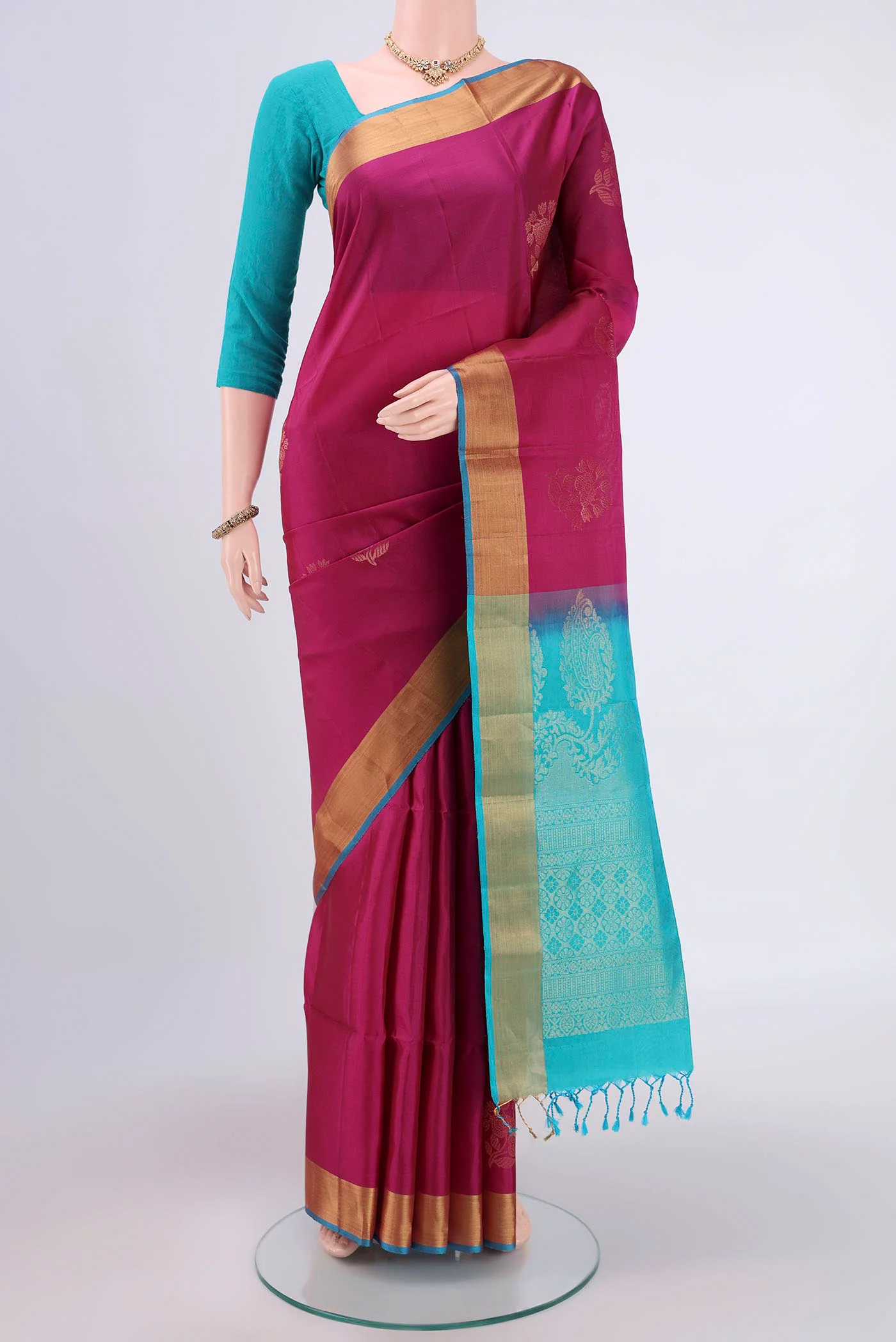 Magenta Soft Silk Saree