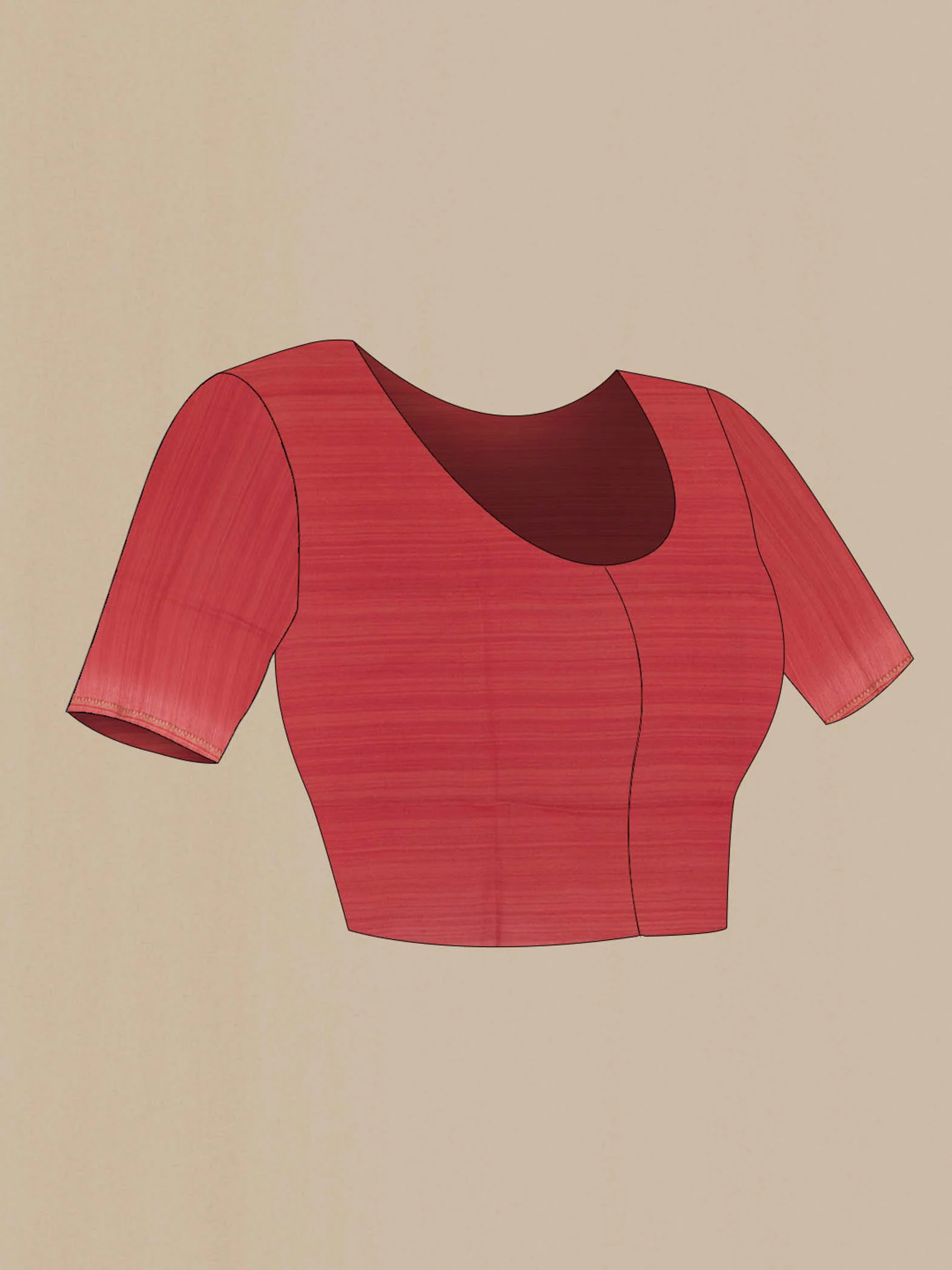 Magenta Tussar Silk Saree - Image 2