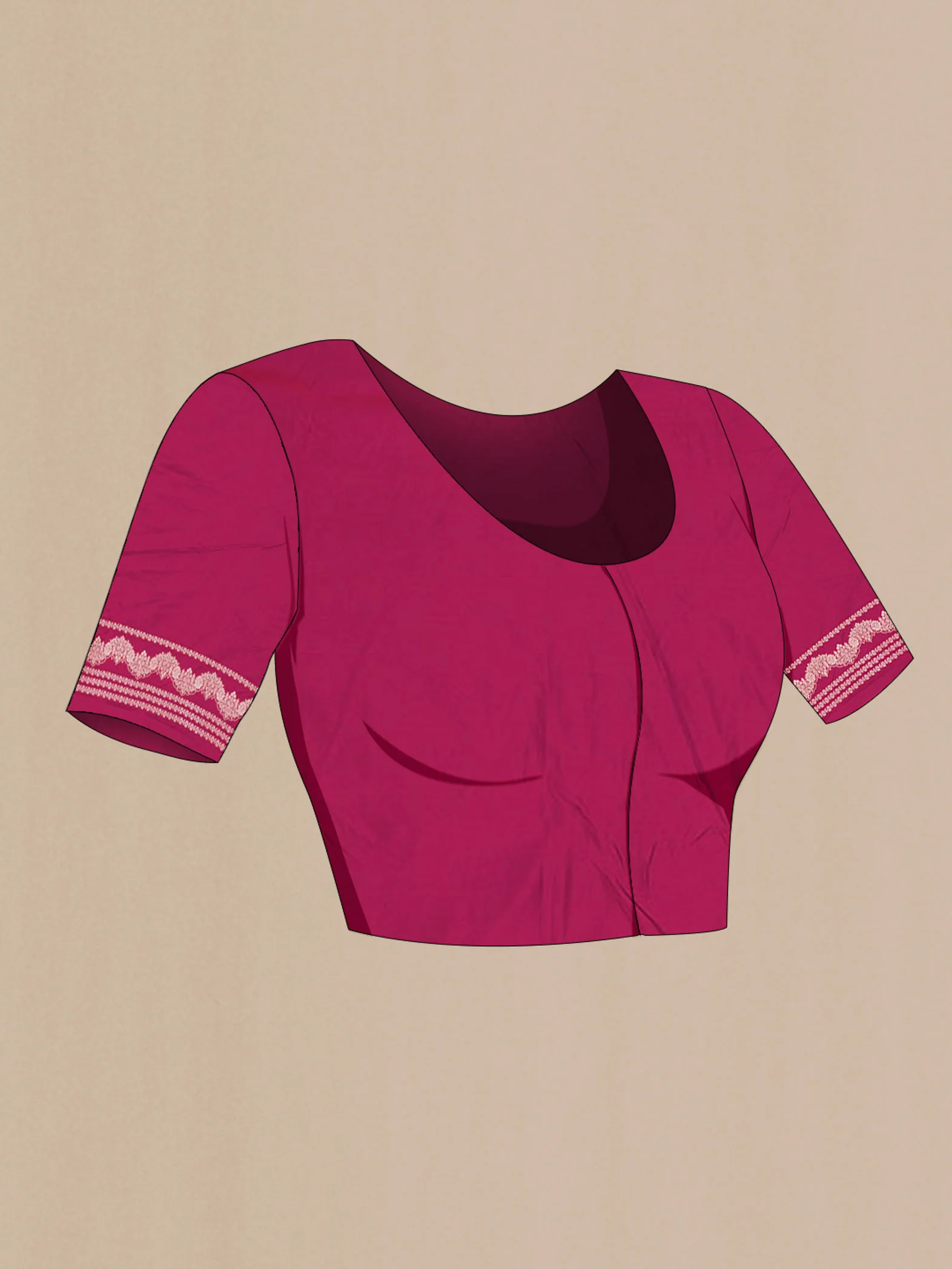 Magenta with Red Color Blended Banarasi Silk Saree - Image 4