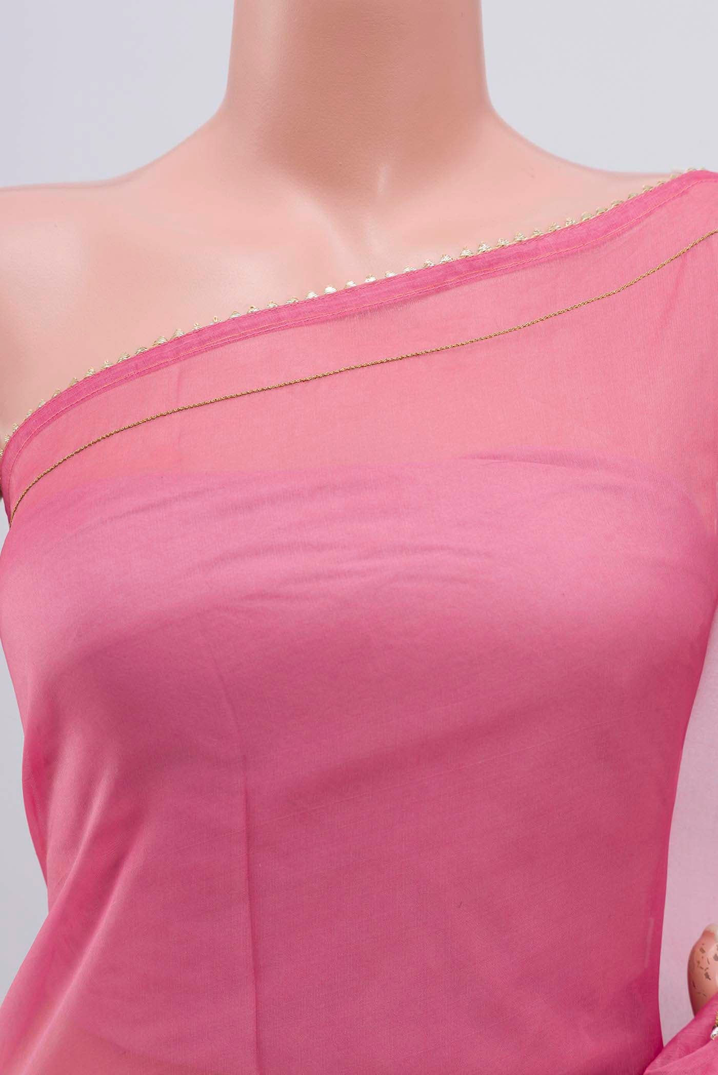 Mahira-Pink Organza Silk Saree - Image 2