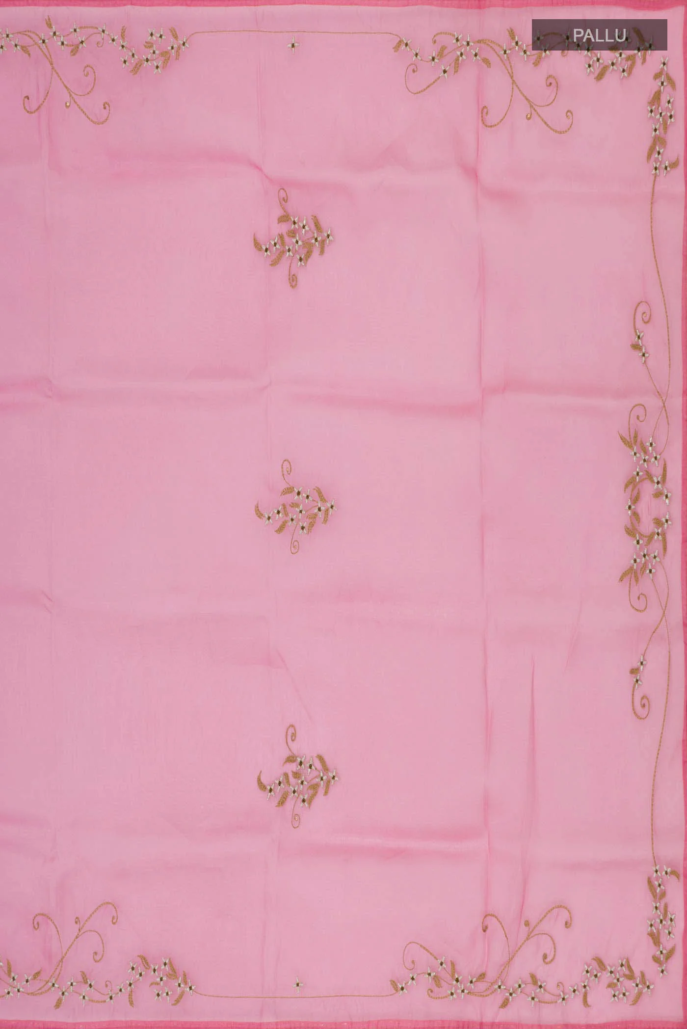 Mahira-Pink Organza Silk Saree - Image 7