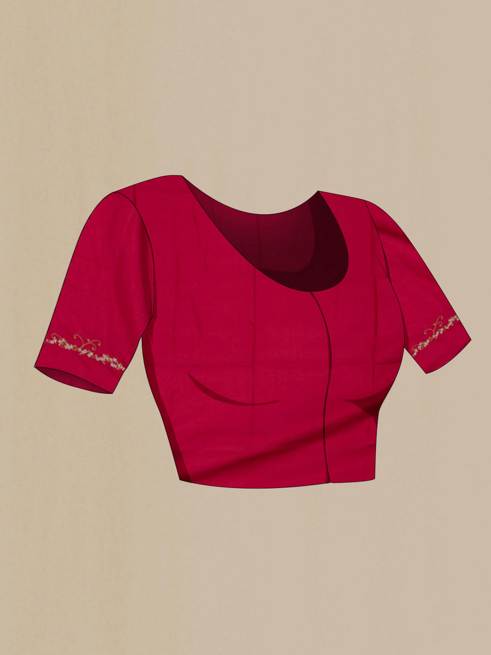 Mahira-Red Organza Silk Saree - Image 5