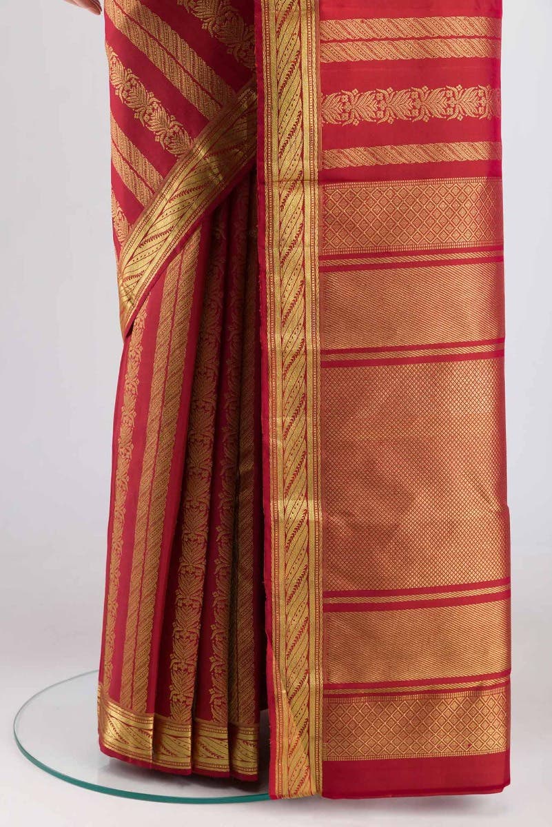 Mangalam-Red Kanchipuram Silk Saree - Image 3