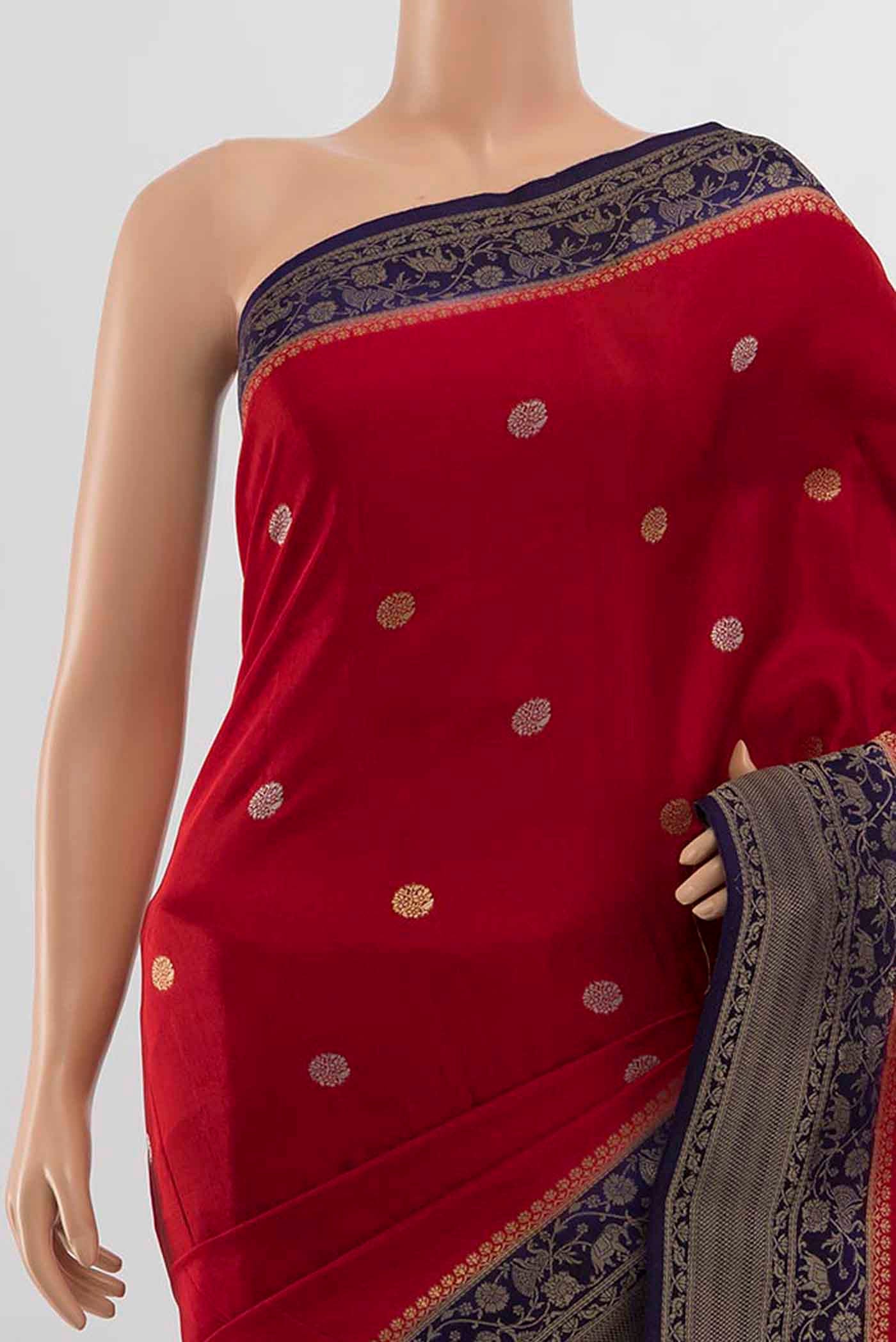 Maroon Art Silk Saree - Image 2
