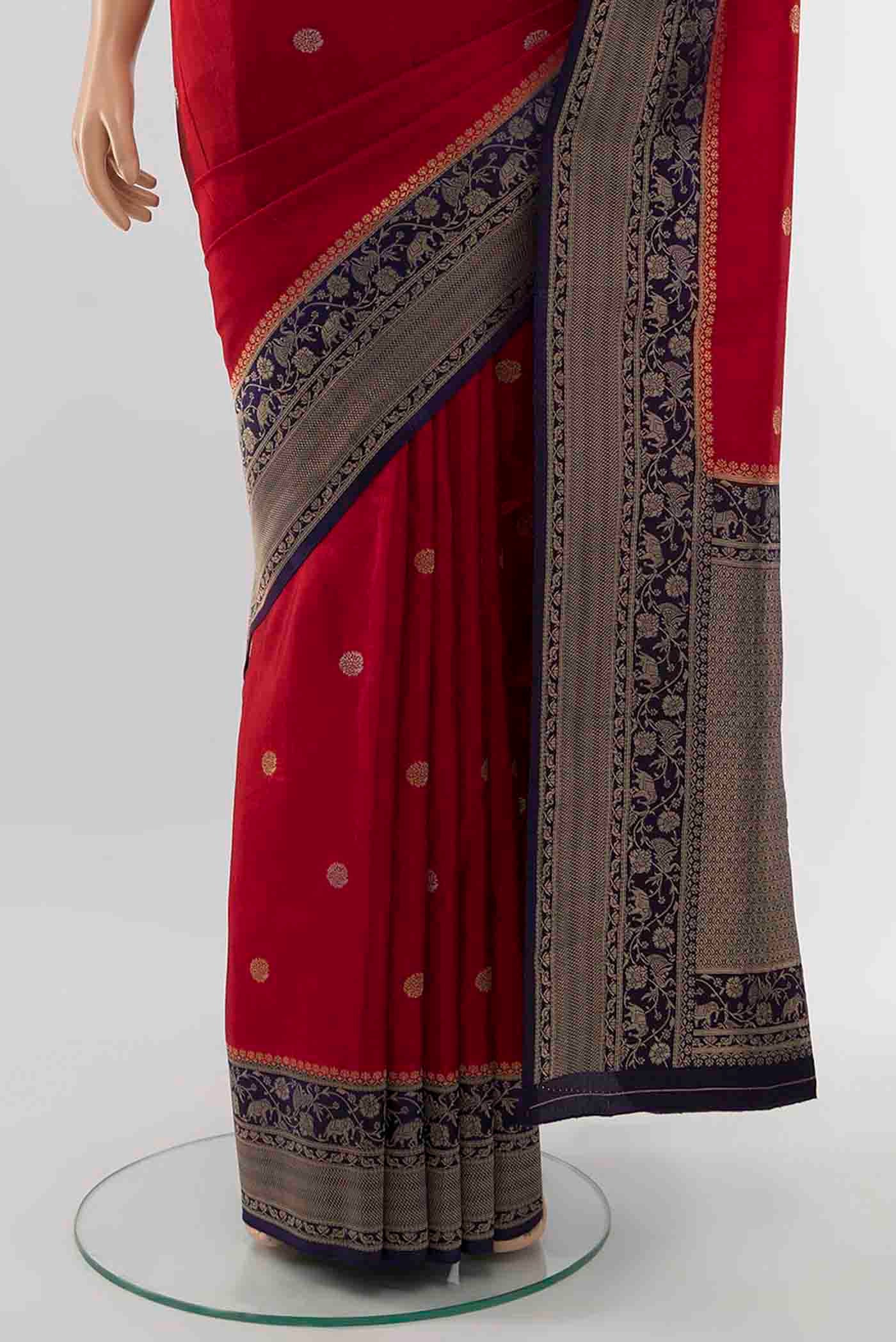 Maroon Art Silk Saree - Image 3