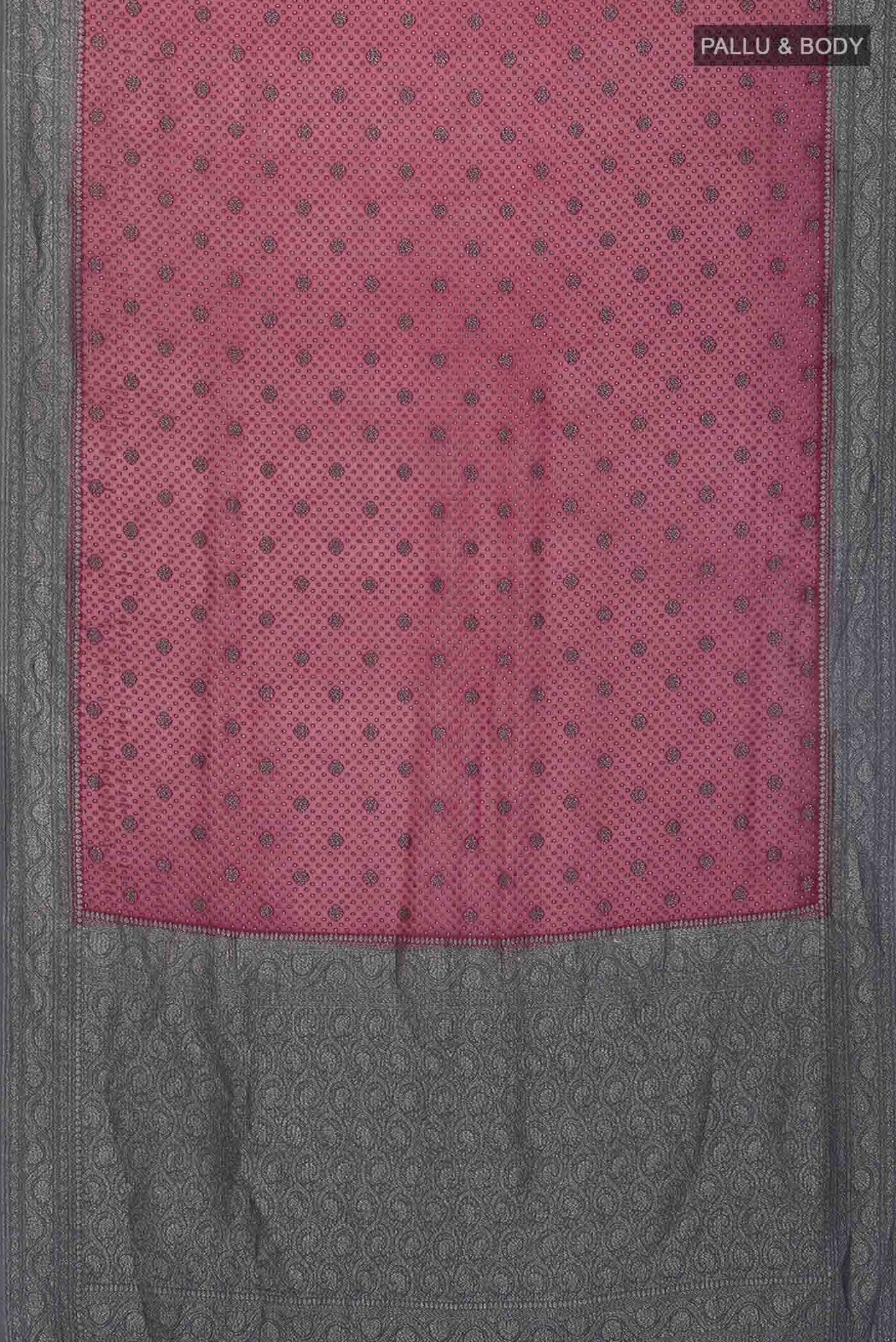 Maroon Banarasi Georgette Saree - Image 6