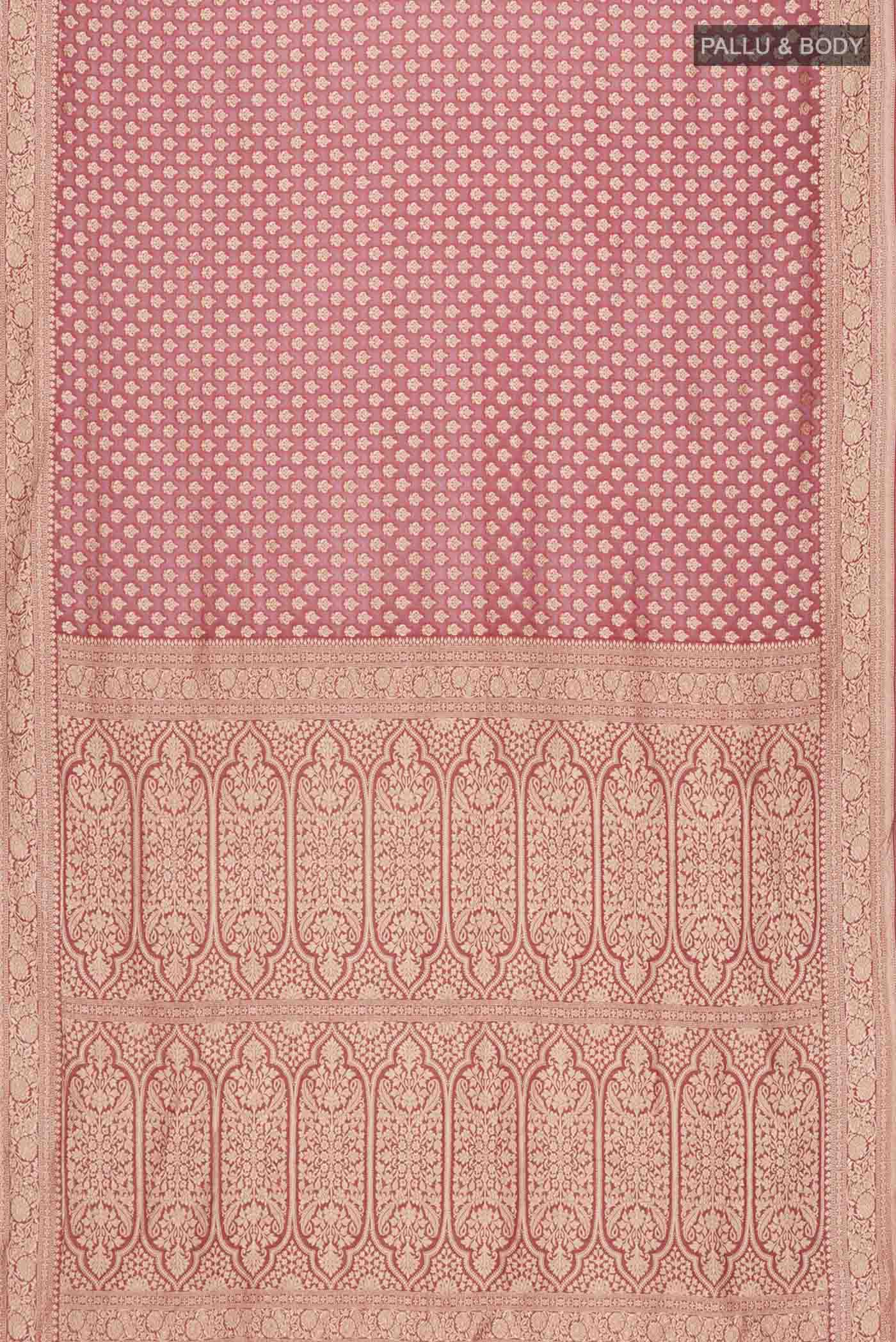 Maroon Banarasi Georgette Saree - Image 5