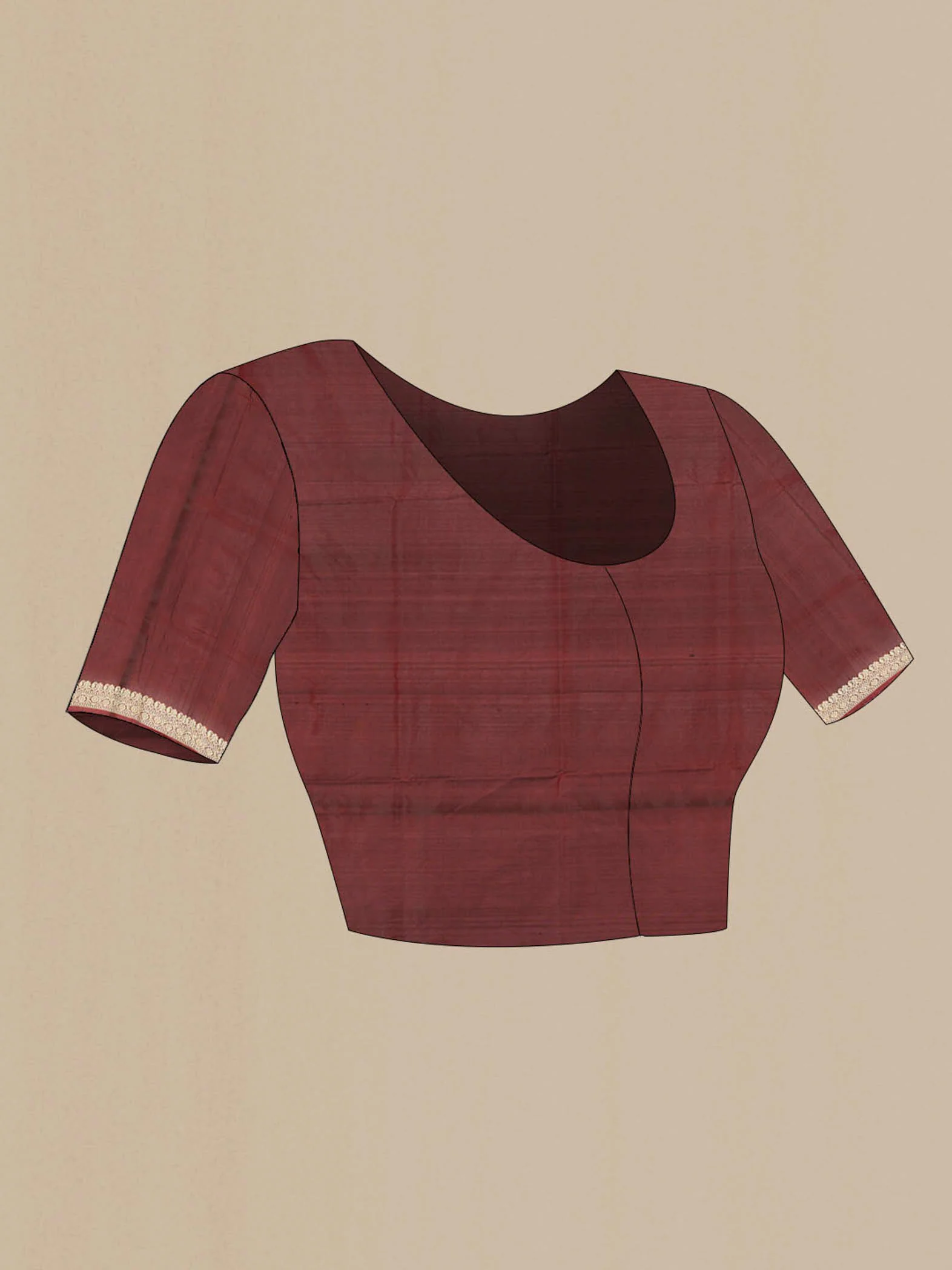 Maroon Banarasi Katan Silk Saree - Image 4