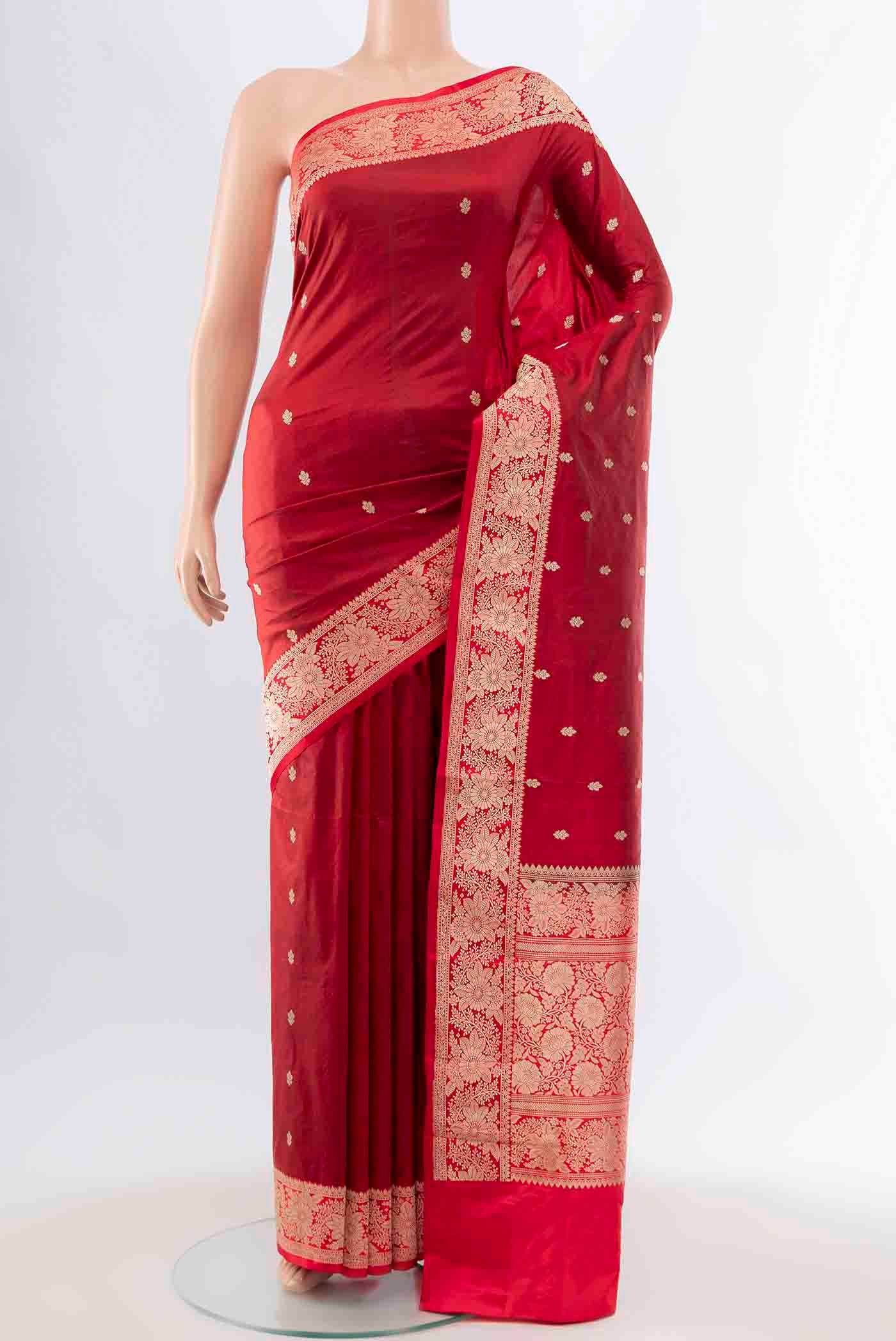Maroon Banarasi Katan Silk Saree