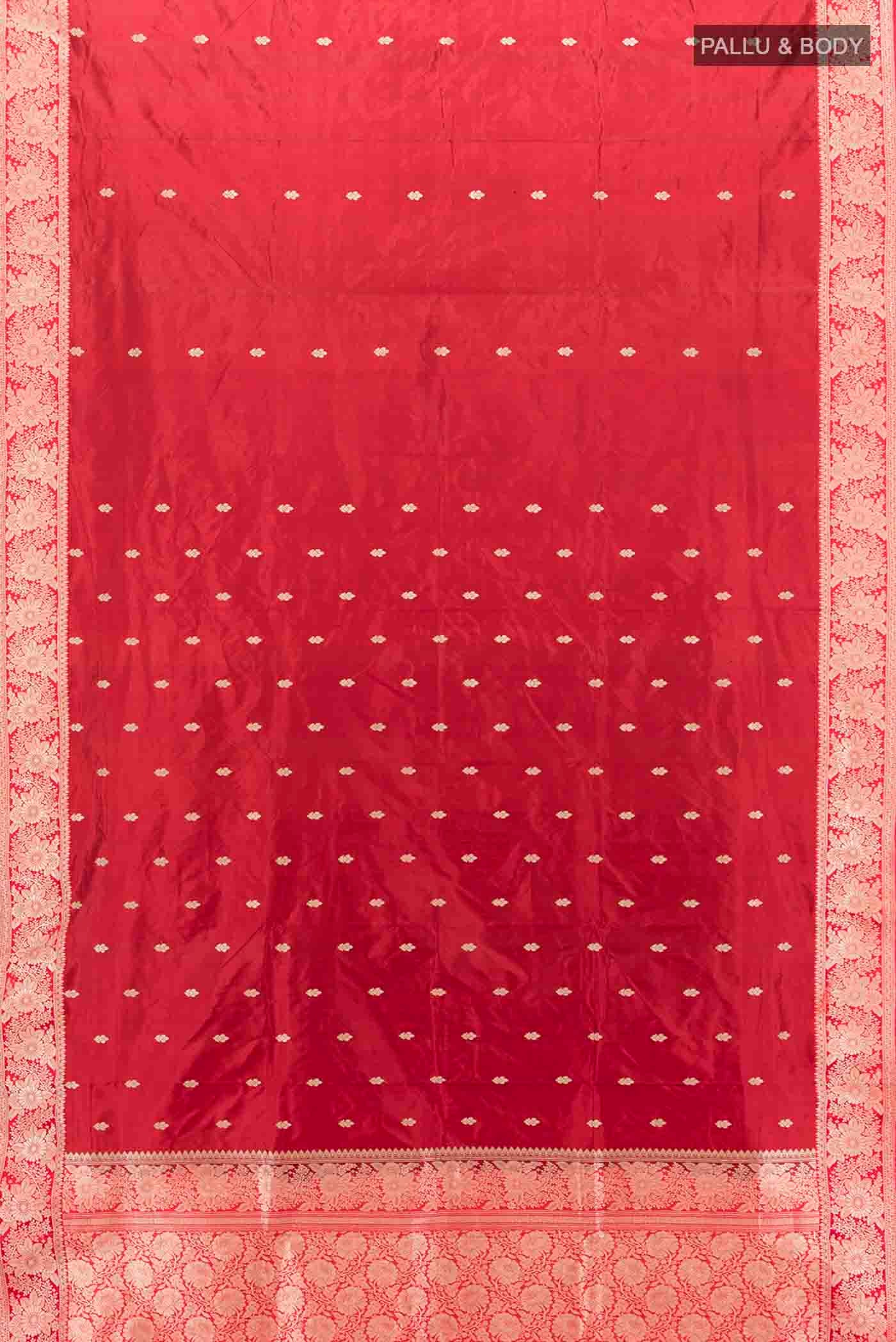 Maroon Banarasi Katan Silk Saree - Image 5