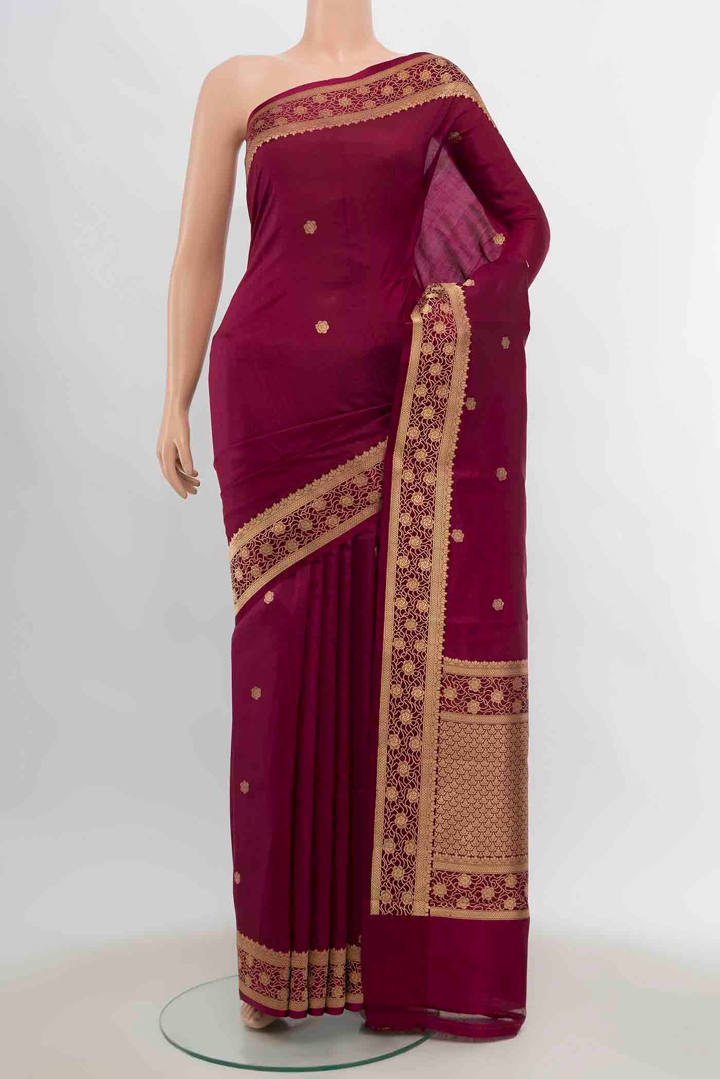 Maroon Banarasi Katan Silk Saree