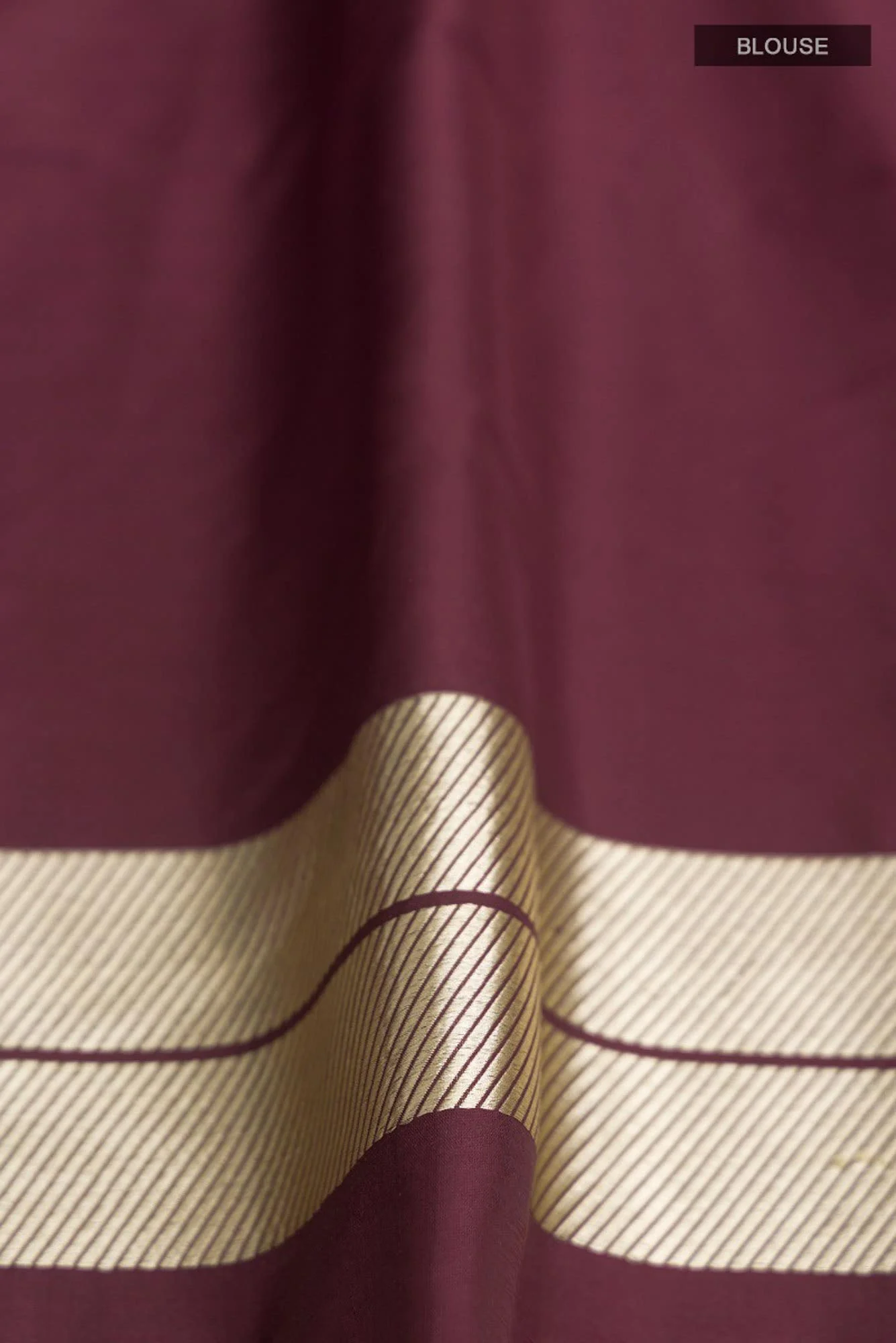 Blossom Bahar- Maroon Banarasi Silk Saree - Image 5