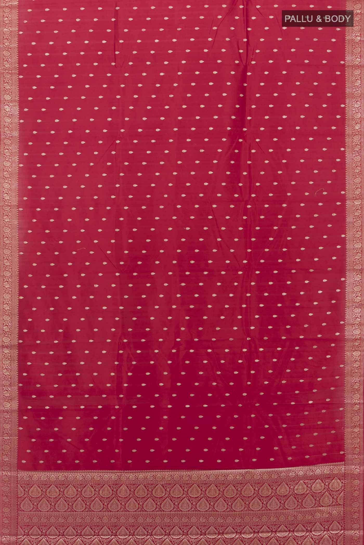 Maroon Banarasi Raw Silk Saree - Image 5