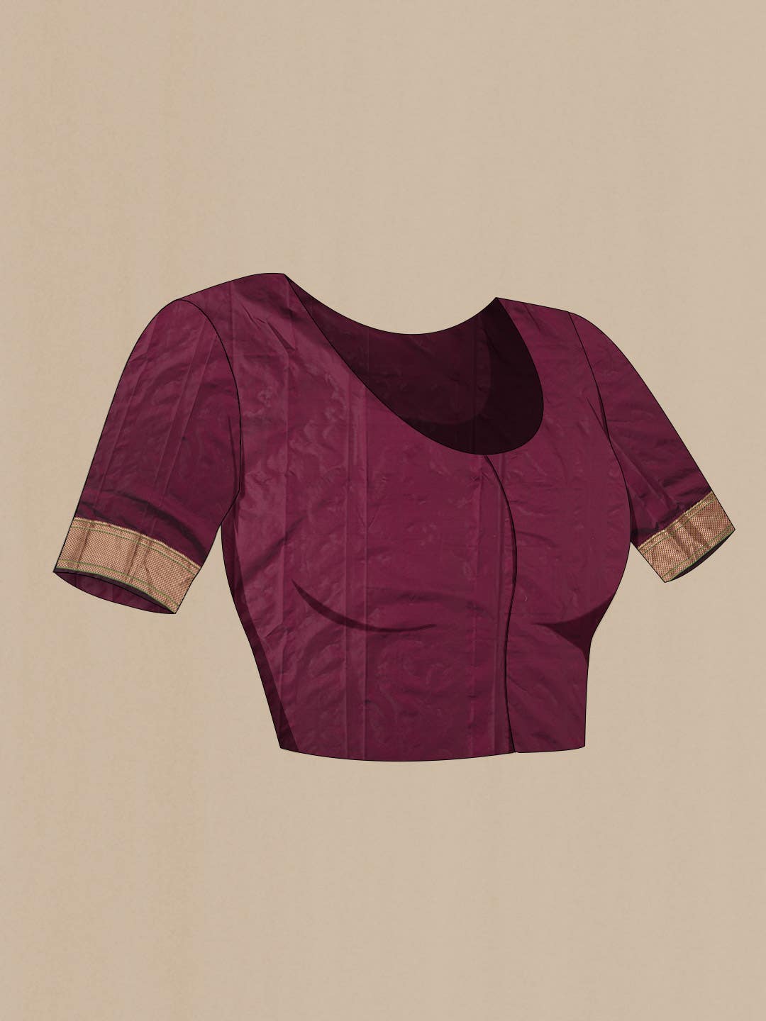 Maroon Bangalore Silk Saree - Image 3