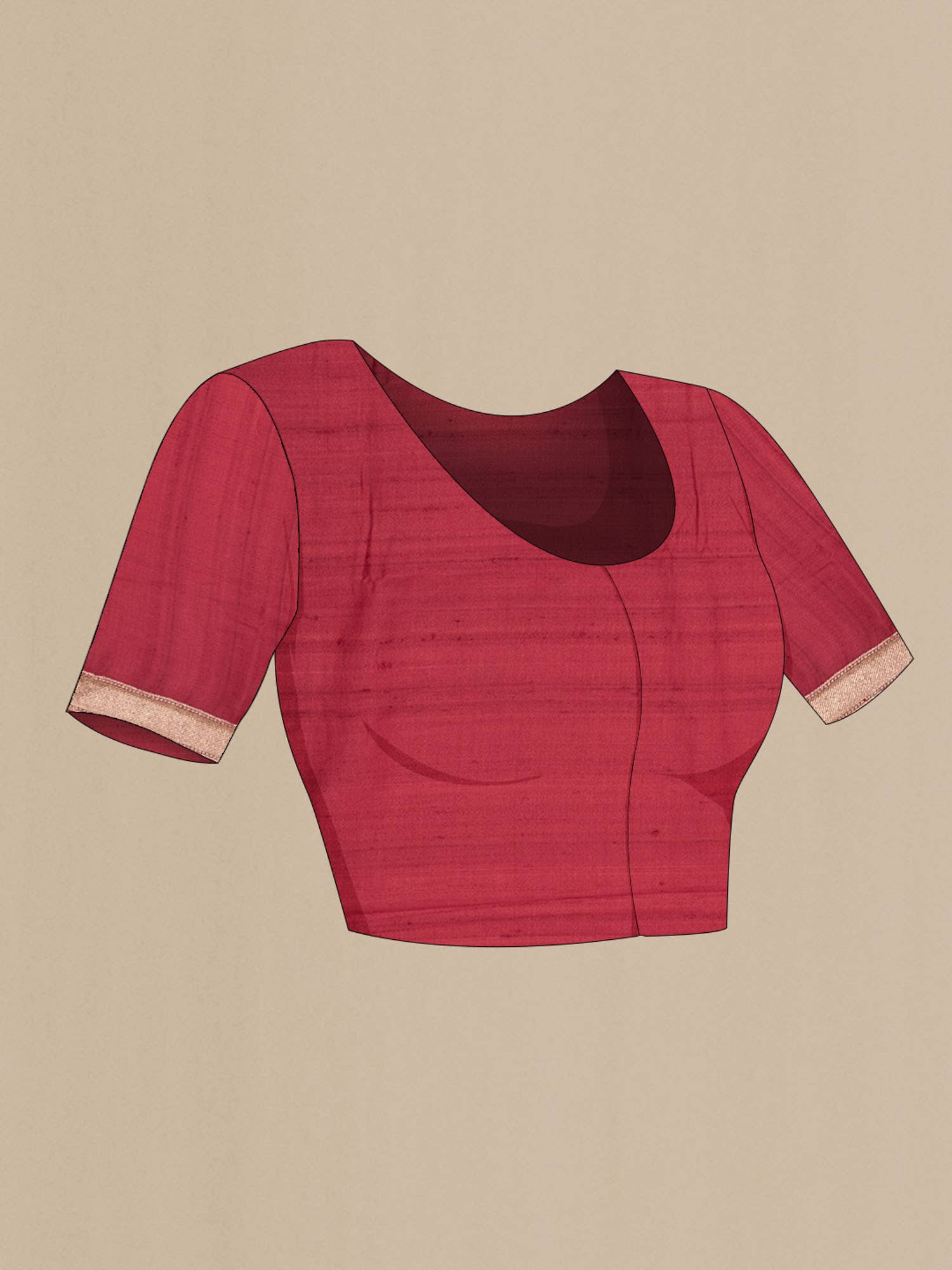 Maroon Bhagalpuri Tussar Silk Saree - Image 5