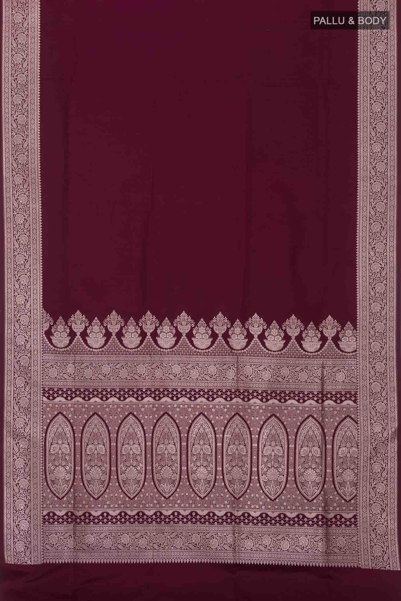 Maroon Blended Banarasi Silk Saree - Image 2