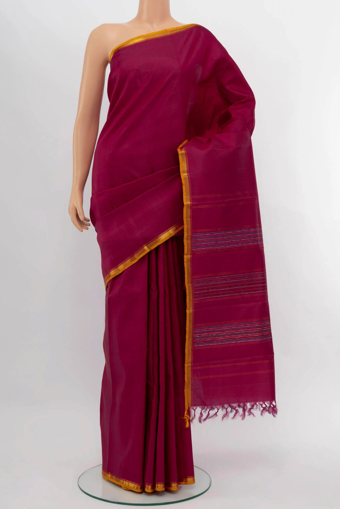 Pure Silk Pure Zari Maroon Kanchipuram Saree