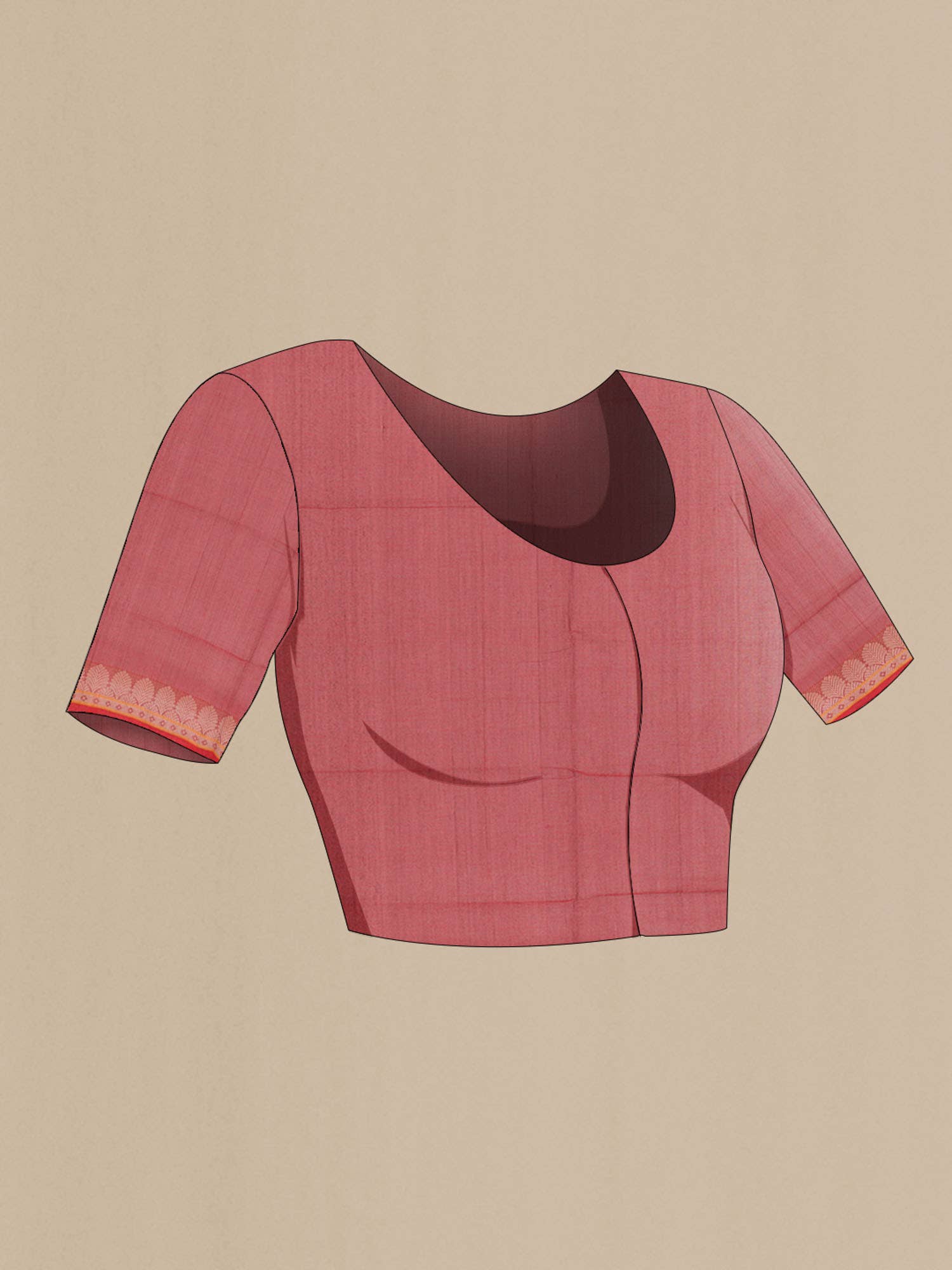Maroon Coimbatore Cotton Saree - Image 3