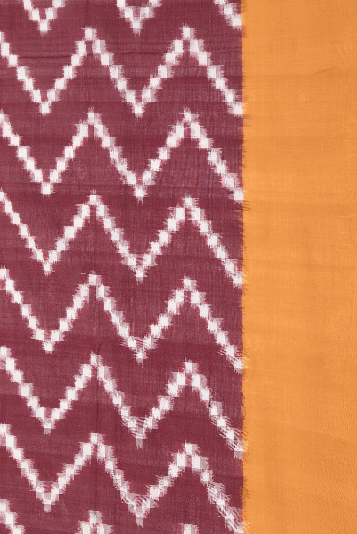 Maroon Cotton Saree - Image 3