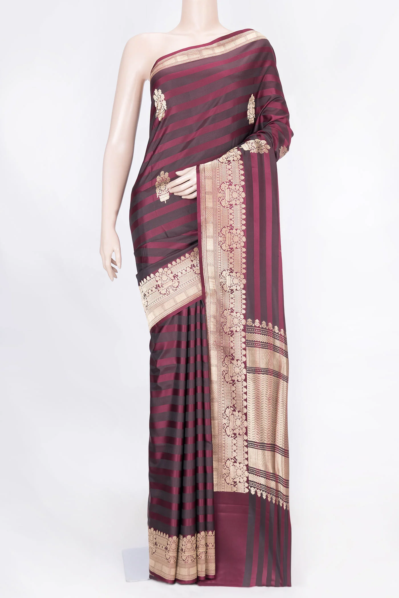 Maroon Dual Tone Banarasi Saree