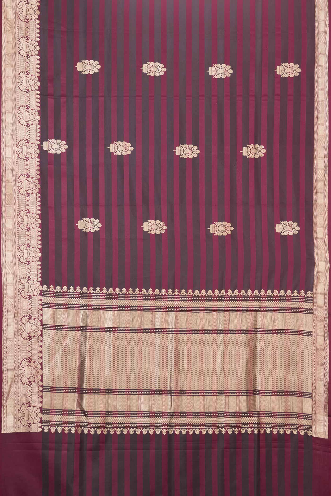 Maroon Dual Tone Banarasi Saree - Image 6