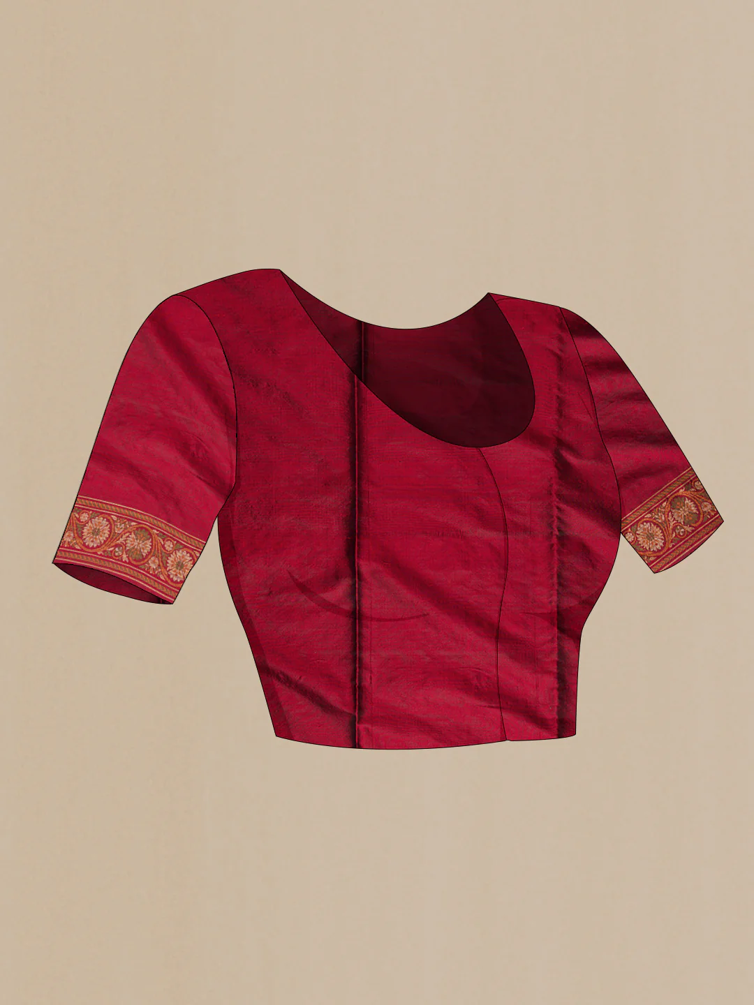 Maroon Dual Tone Banarasi Silk Saree - Image 5