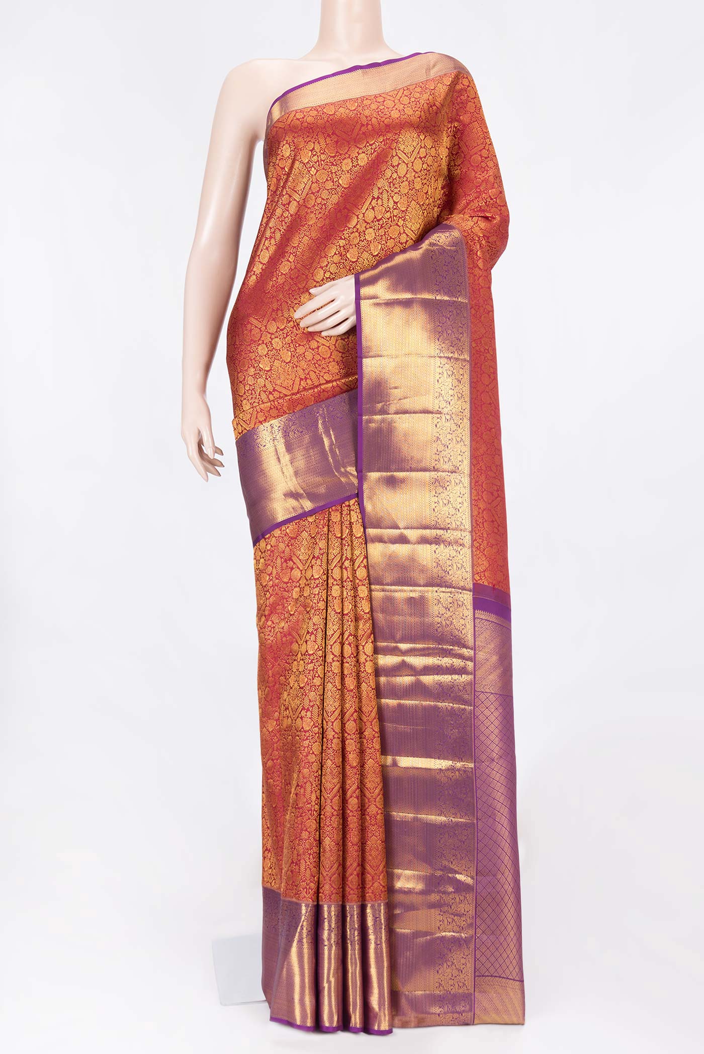 Maroon Dual Tone Kanchipuram Saree
