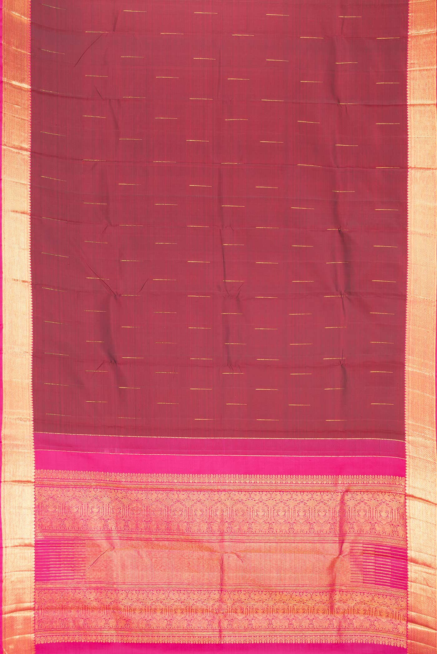 Maroon Dual Tone Kanchipuram Saree - Image 6