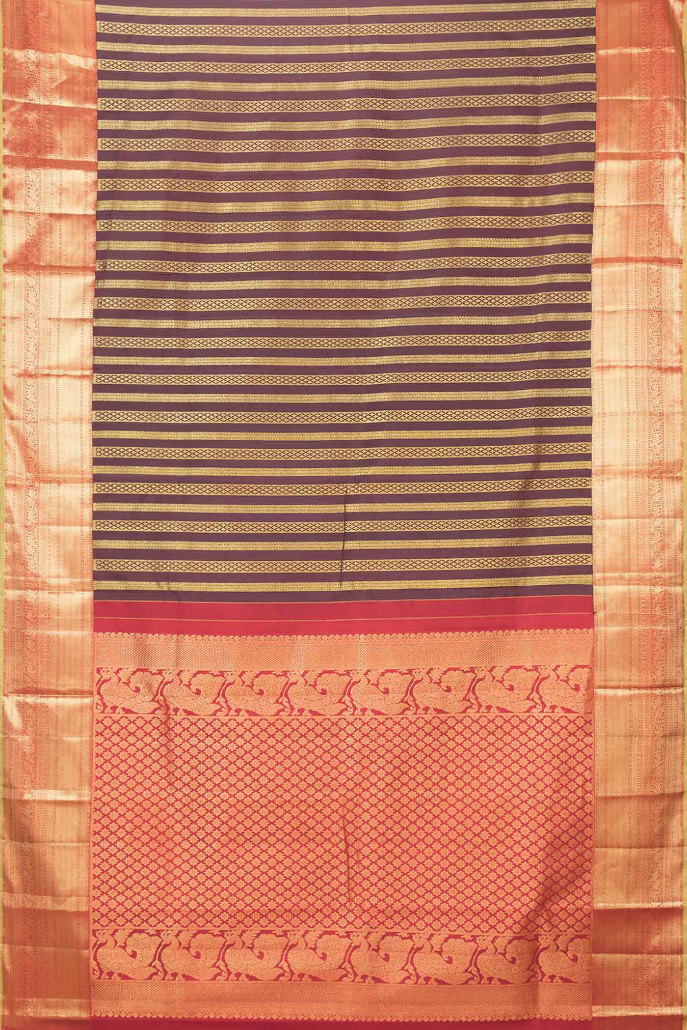 Maroon Dual Tone Kanjivaram Saree - Image 6