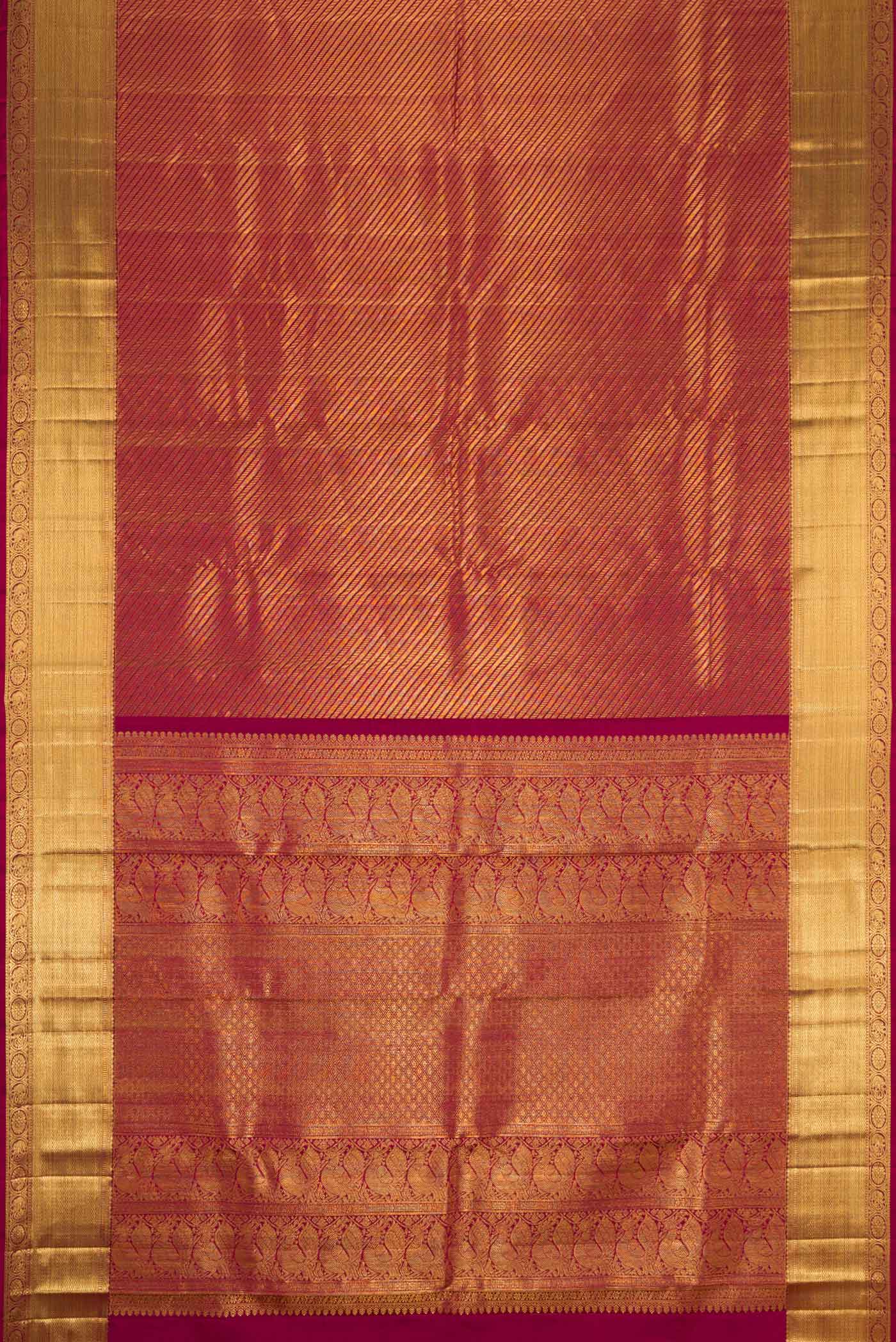 Maroon Dual Tone Kanchipuram Saree - Image 6