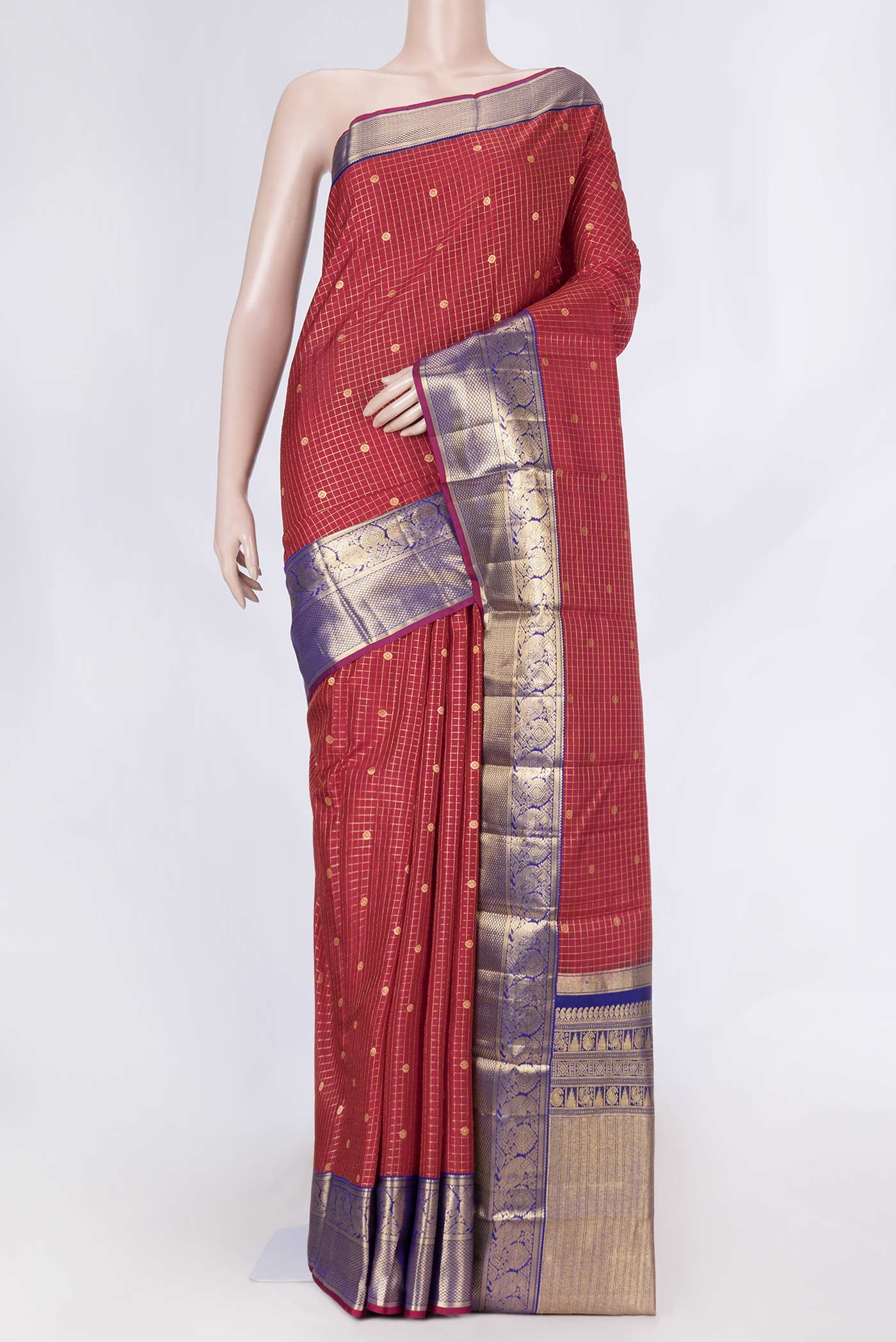 Maroon Dual Tone Kanjivaram Saree