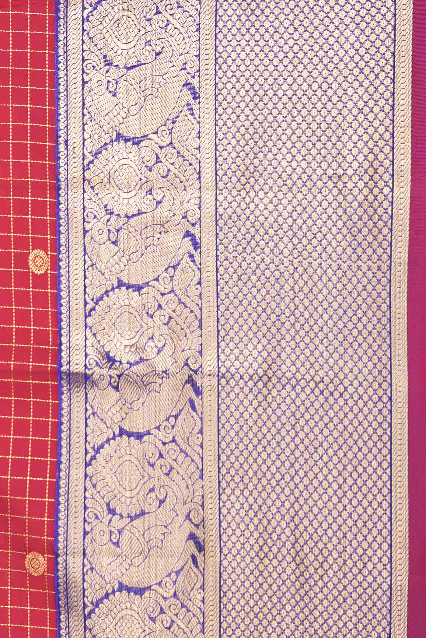 Maroon Dual Tone Kanjivaram Saree - Image 3