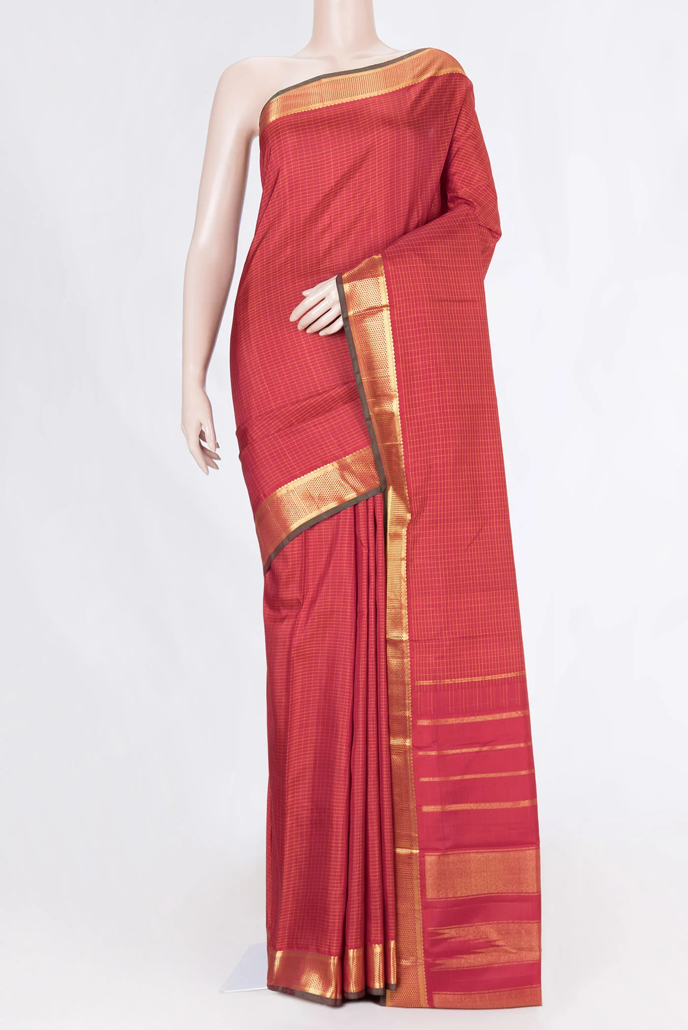 Maroon Dual Tone Kanchipuram Saree