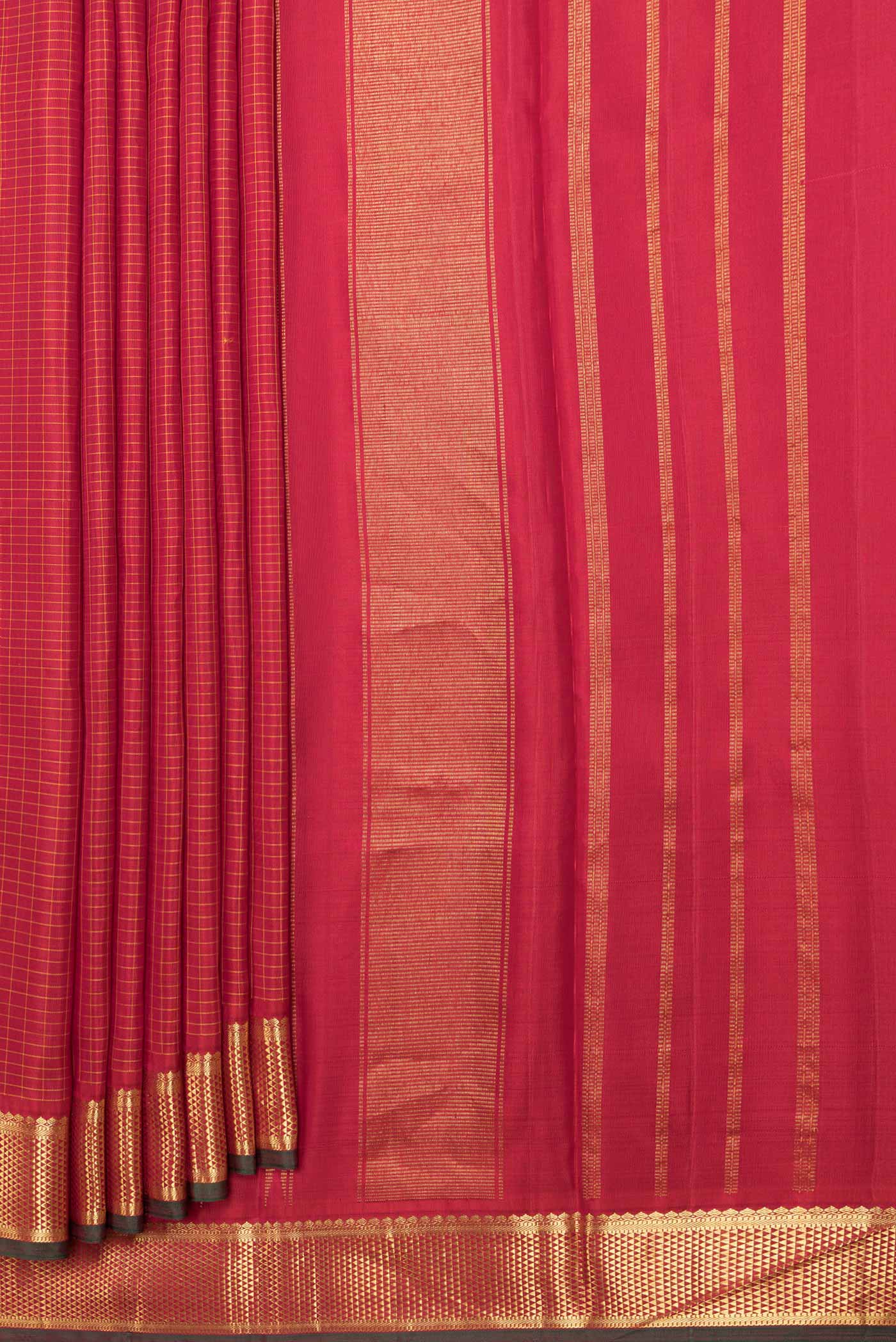 Maroon Dual Tone Kanchipuram Saree - Image 4